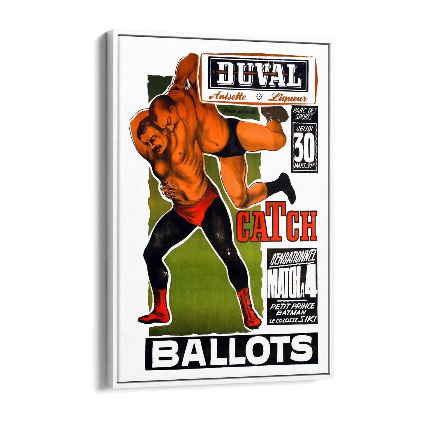Duval French Wrestling Vintage Sports Advert Wall Art - The Affordable Art Company