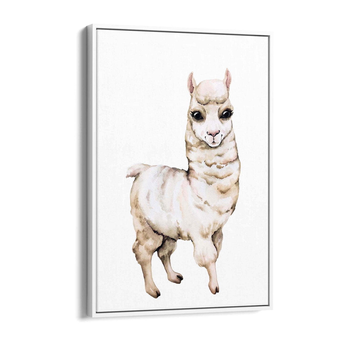 Cartoon Llama Cute Nursery Baby Animal Wall Art - The Affordable Art Company