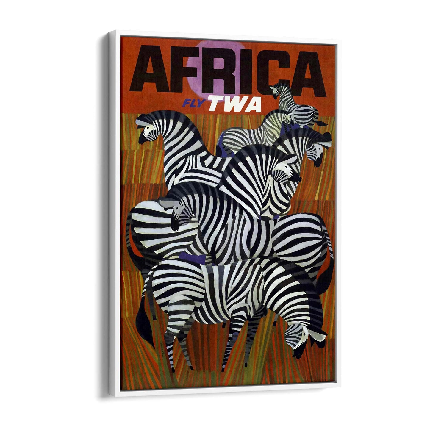 Africa fly TWA Vintage Travel Advert Wall Art - The Affordable Art Company