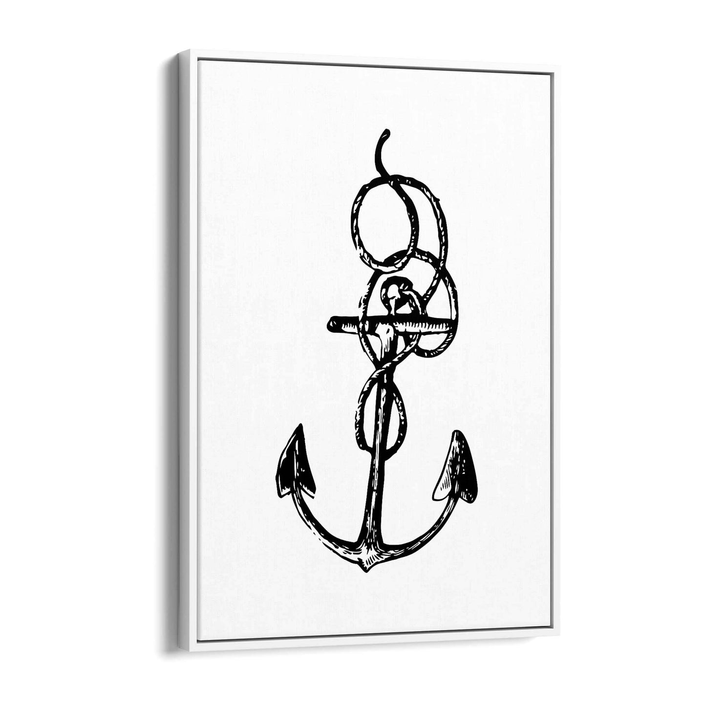 Anchor Drawing Nautical Coastal Bathroom Wall Art #1 - The Affordable Art Company