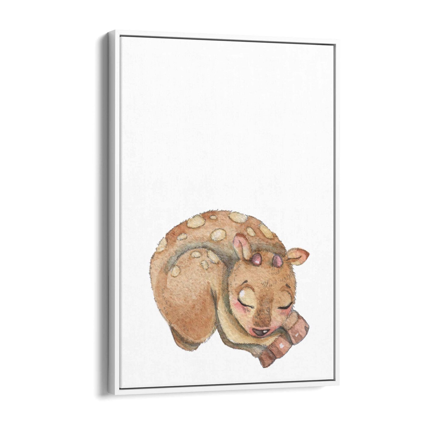 Cute Sleeping Deer Cartoon Animal Nursery Wall Art - The Affordable Art Company