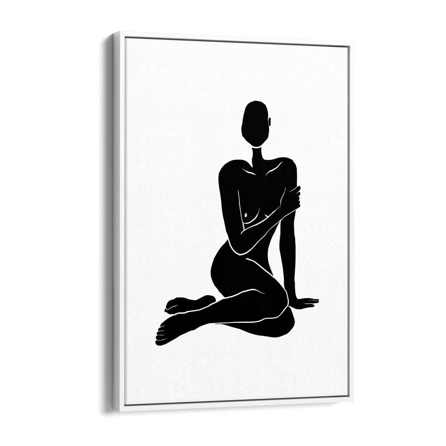 Minimal Female Nude Abstract Black Wall Art - The Affordable Art Company