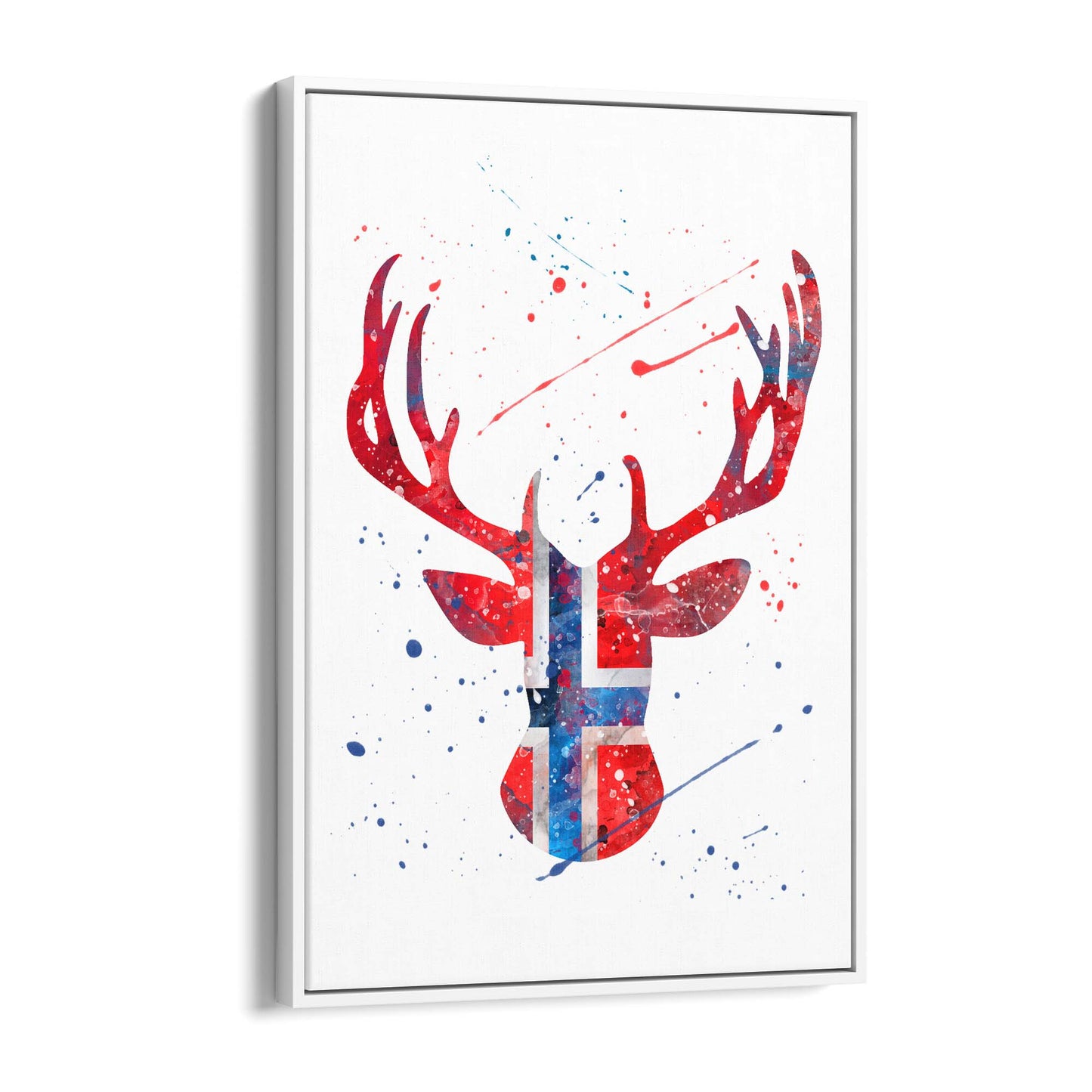 Norwegian Flag Deer Painting Wall Art - The Affordable Art Company