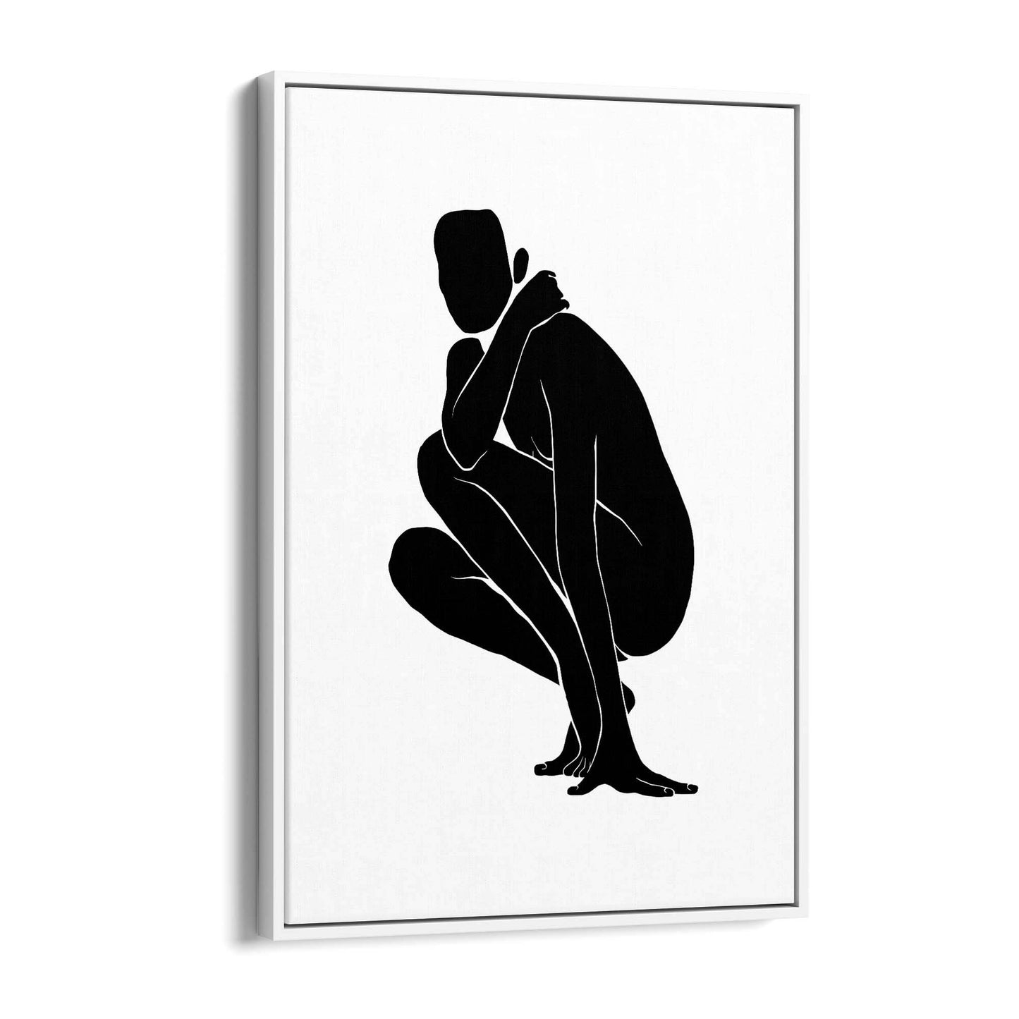 Nude Female Form Abstract Minimal Black Wall Art #3 - The Affordable Art Company