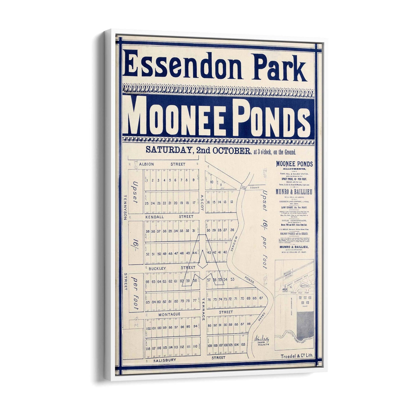 Essendon Moonee Ponds Vintage Real Estate Ad Wall Art #2 - The Affordable Art Company