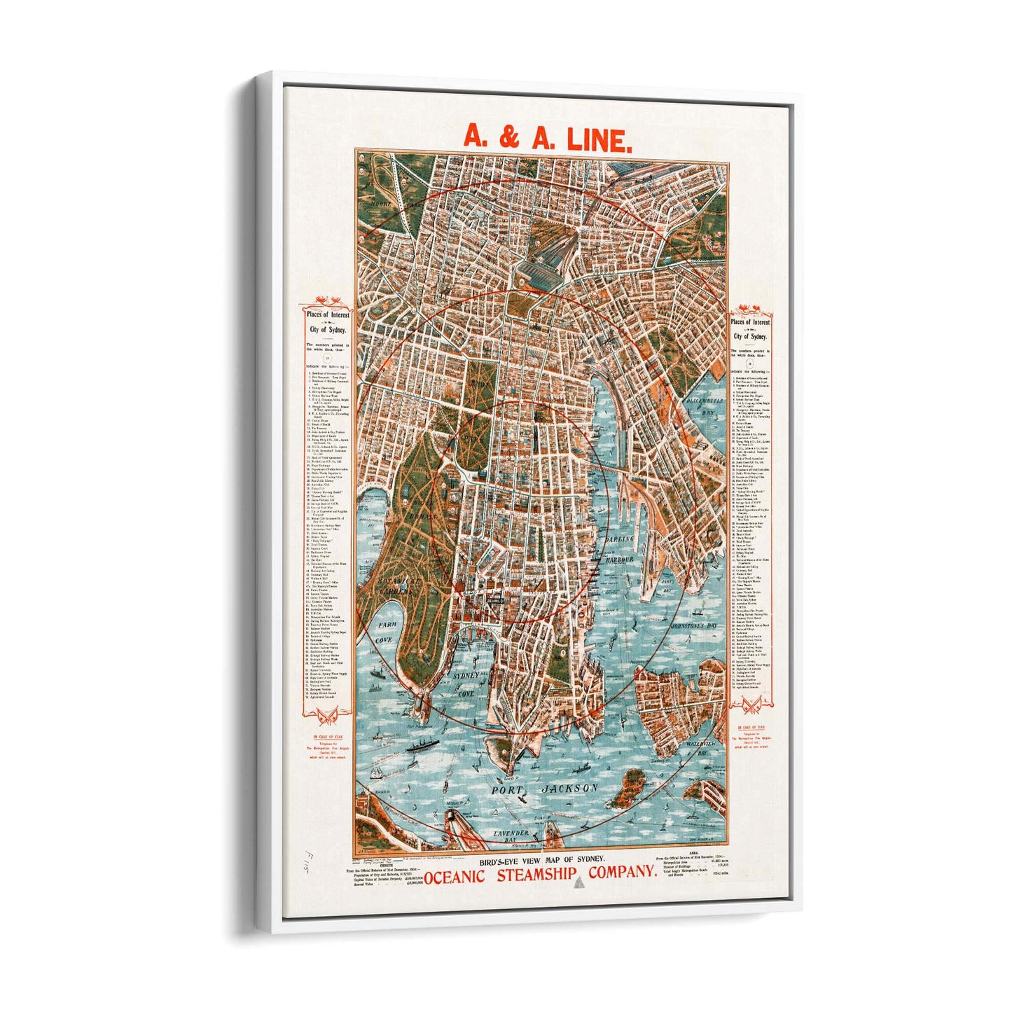 Sydney Vintage Map Australian Old Wall Art #3 - The Affordable Art Company