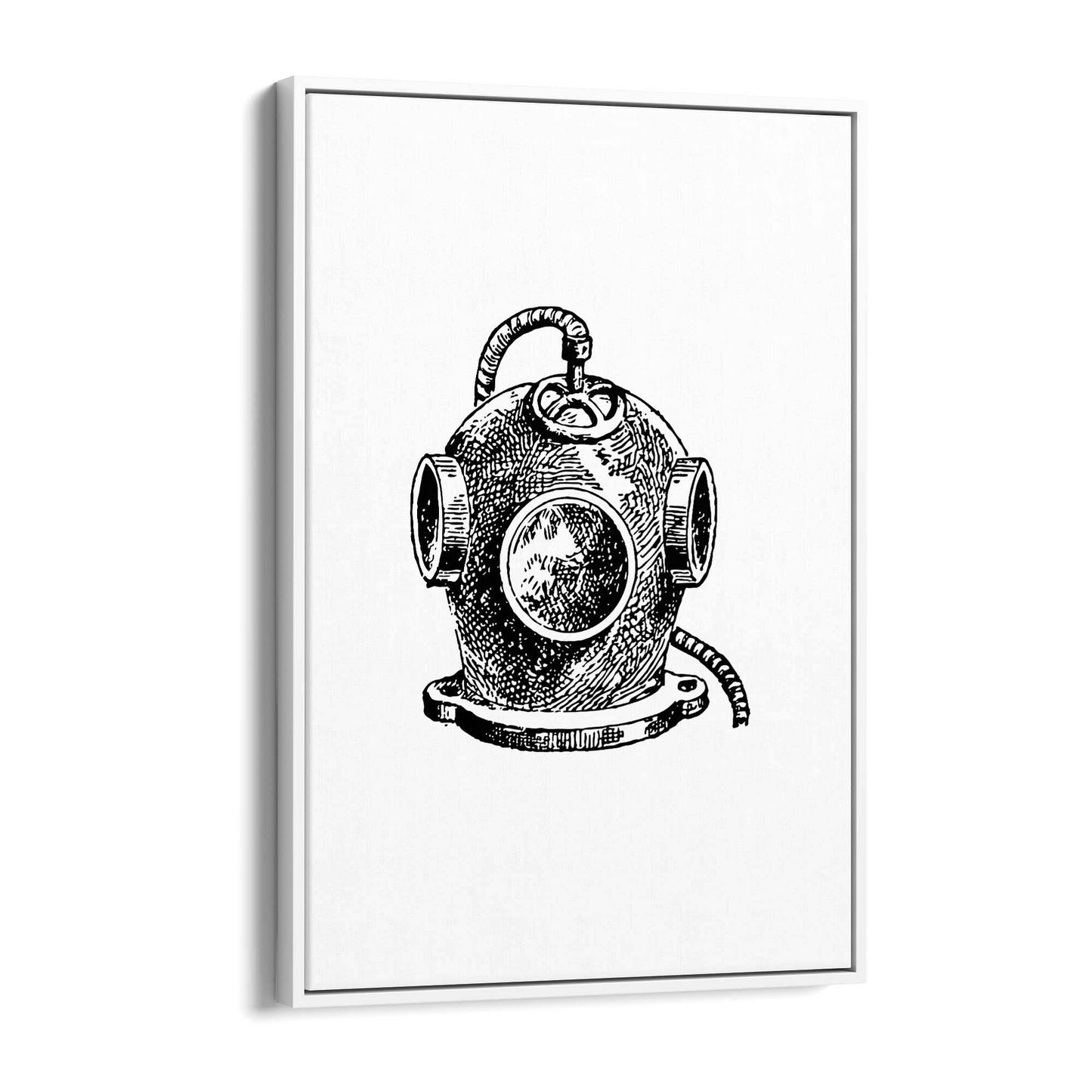 Diving Helmet Drawing Nautical Coastal Wall Art #2 - The Affordable Art Company