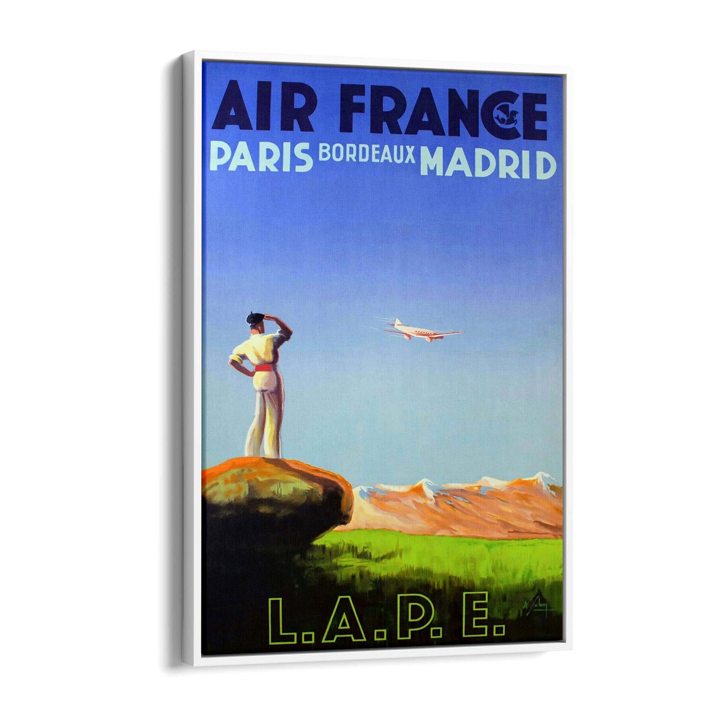 Paris, Bordeaux & Madrid by Air France Vintage Travel Advert Wall Art - The Affordable Art Company
