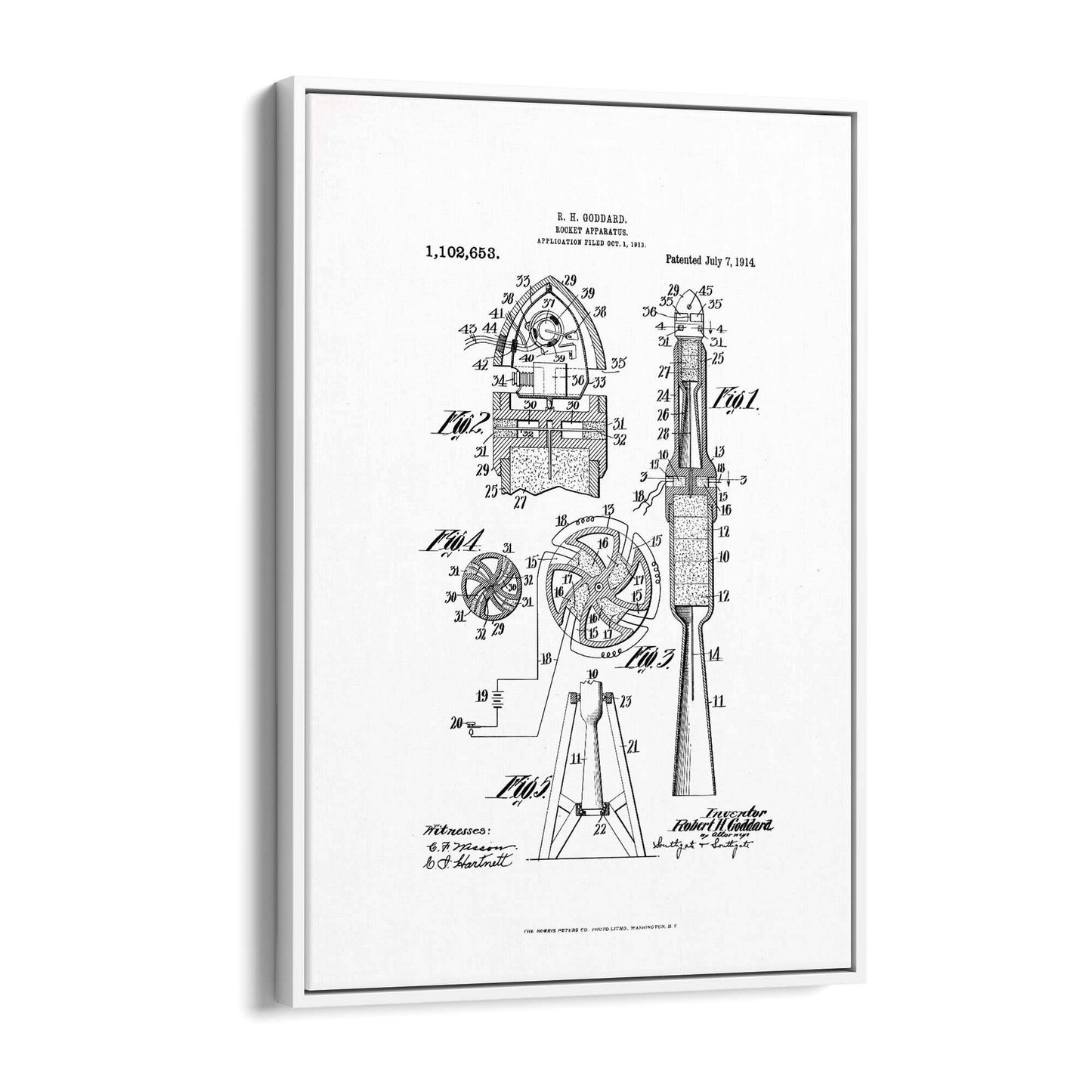 Vintage Rocket Patent Engineering Wall Art #2 - The Affordable Art Company