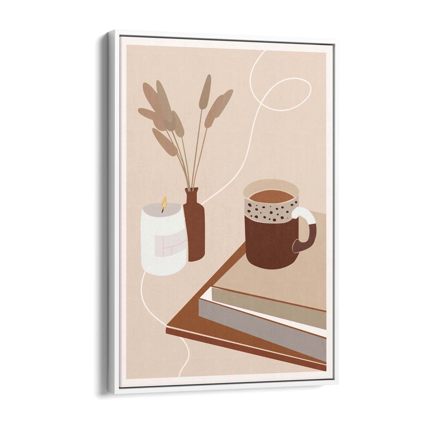 Abstract Coffee Morning Retro Minimal Wall Art - The Affordable Art Company