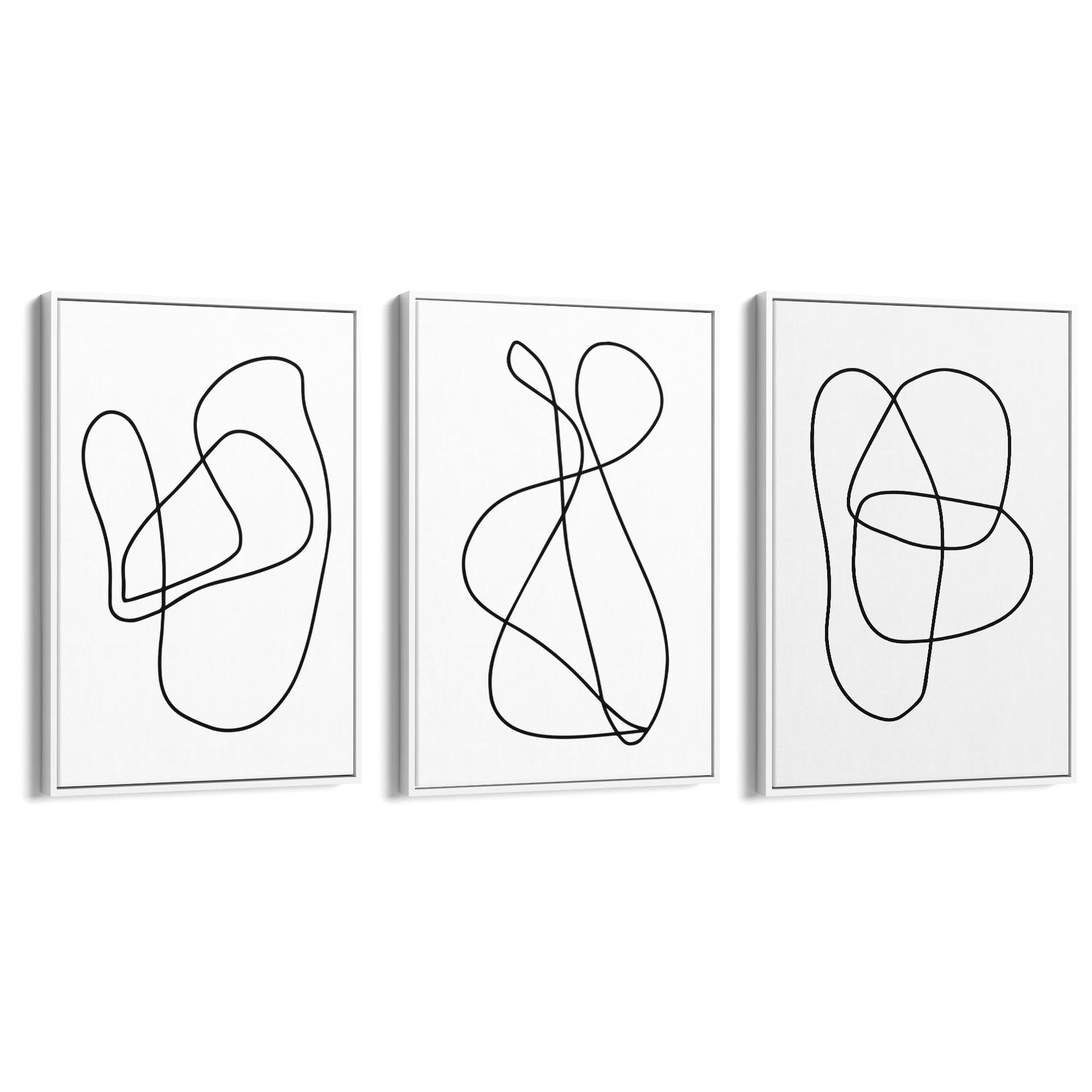 Set of Abstract Line Drawing Minimal Shape Wall Art #3 - The Affordable Art Company