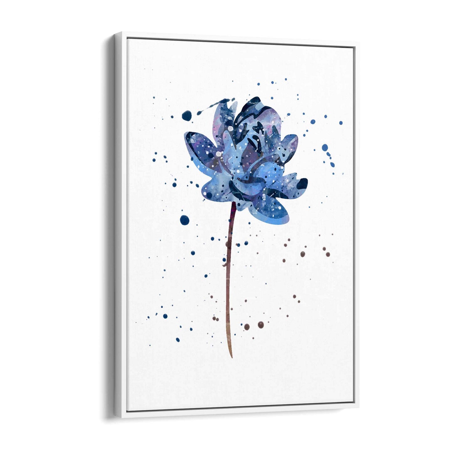 Scandi Blue Flower Design Minimal Kitchen Wall Art #3 - The Affordable Art Company