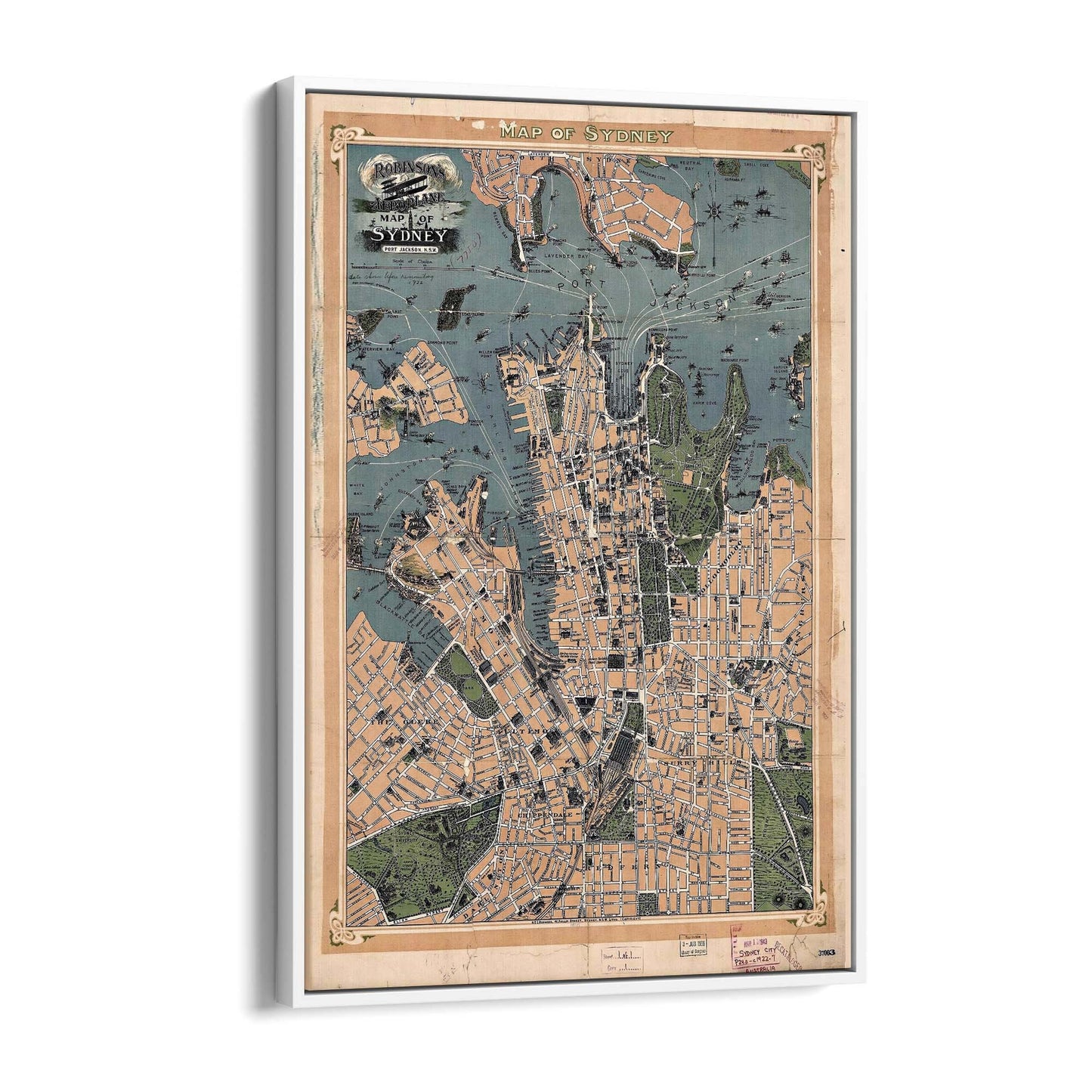 Sydney Vintage Map Australian Old Wall Art #1 - The Affordable Art Company