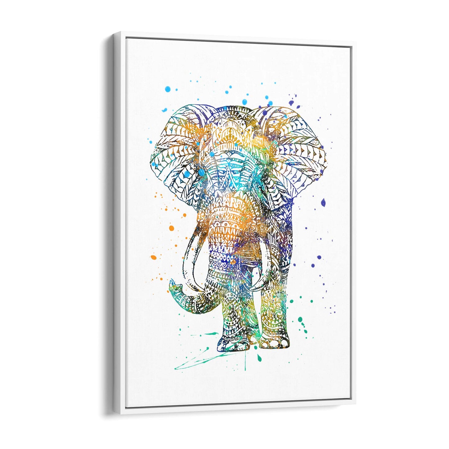 Elephant Mandala Cute Pattern Animal Wall Art - The Affordable Art Company