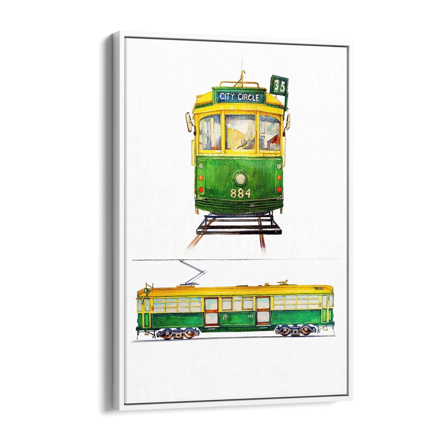 Melbourne Tram Painting Original Wall Art - The Affordable Art Company