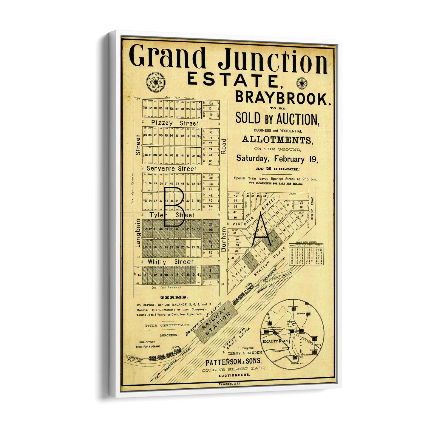 Braybrook Melbourne Vintage Real Estate Advert Art - The Affordable Art Company