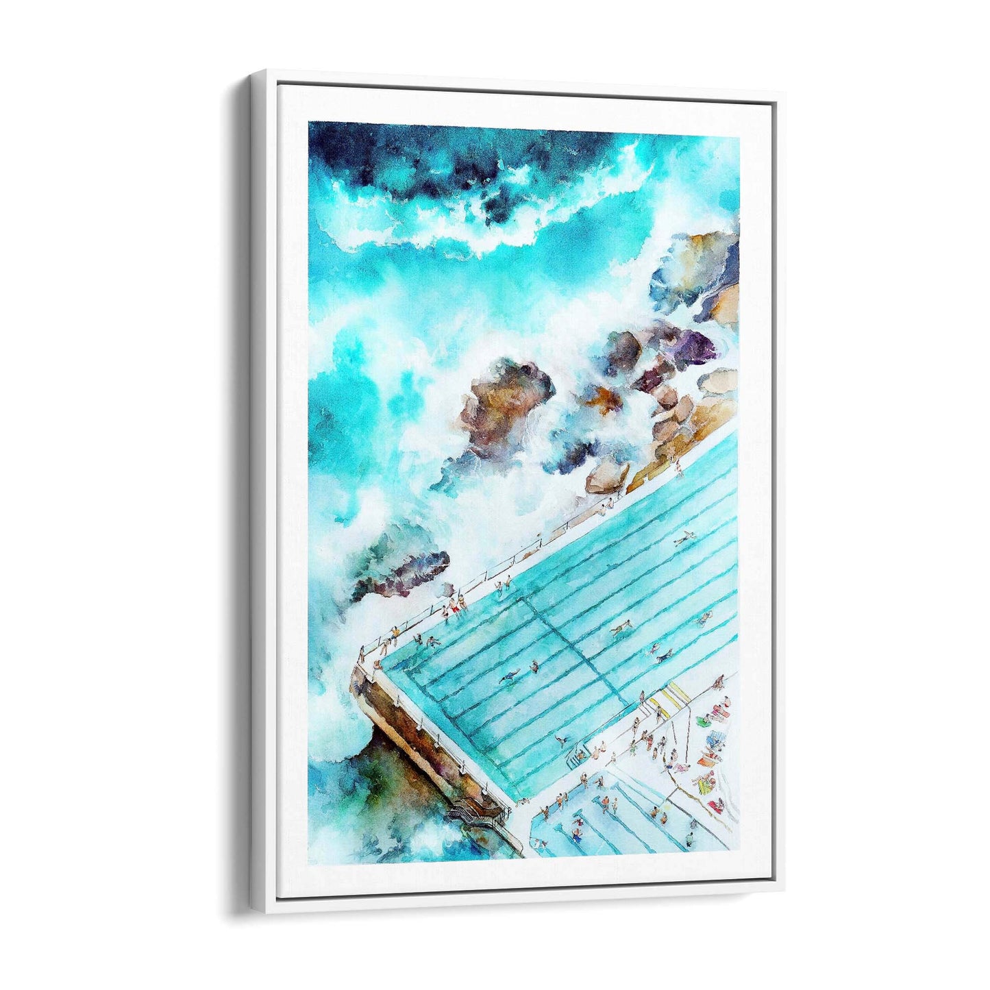 Bondi Sea Baths Sydney Painting Artwork Wall Art - The Affordable Art Company