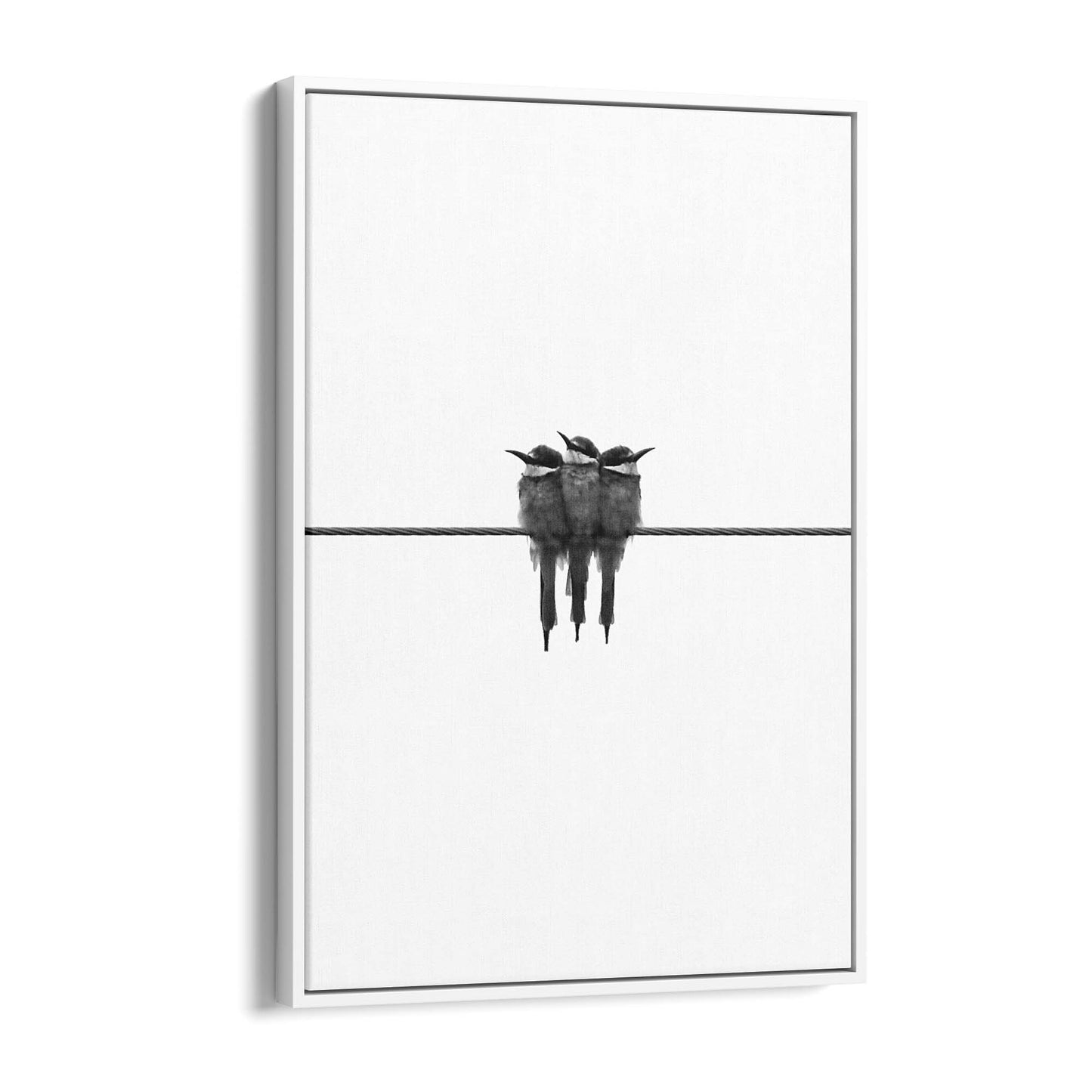 Abstract Bird on Wire Minimal Drawing Wall Art #2 - The Affordable Art Company