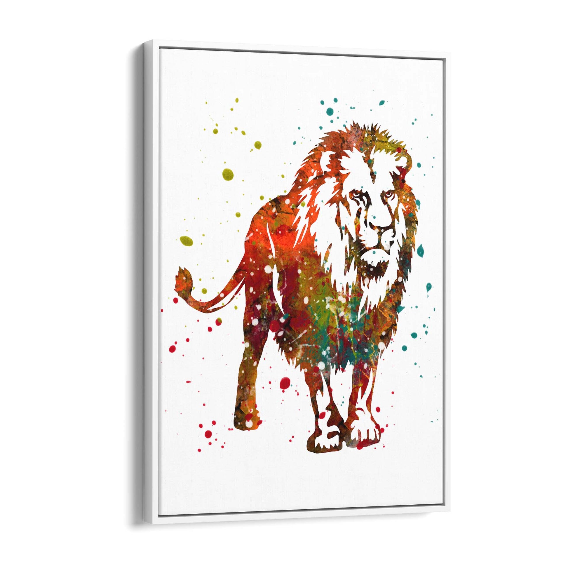 Lion Painting Safari Animal Minimal Wall Art - The Affordable Art Company
