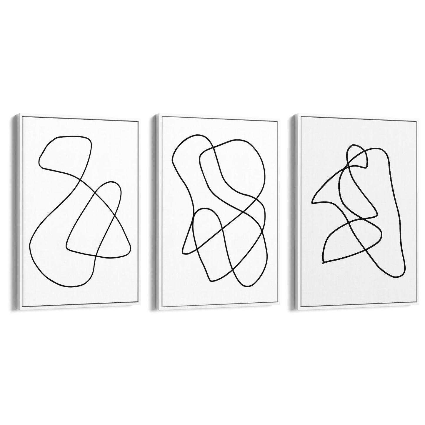 Set of Abstract Line Drawing Minimal Shape Wall Art #2 - The Affordable Art Company