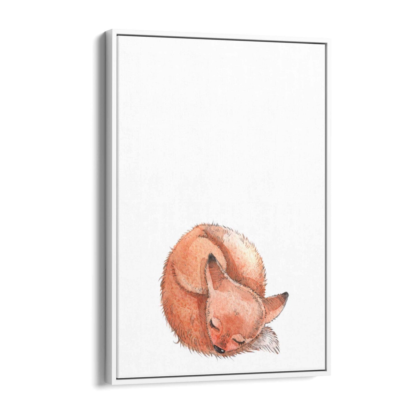 Cute Sleeping Fox Cartoon Animal Nursery Wall Art - The Affordable Art Company