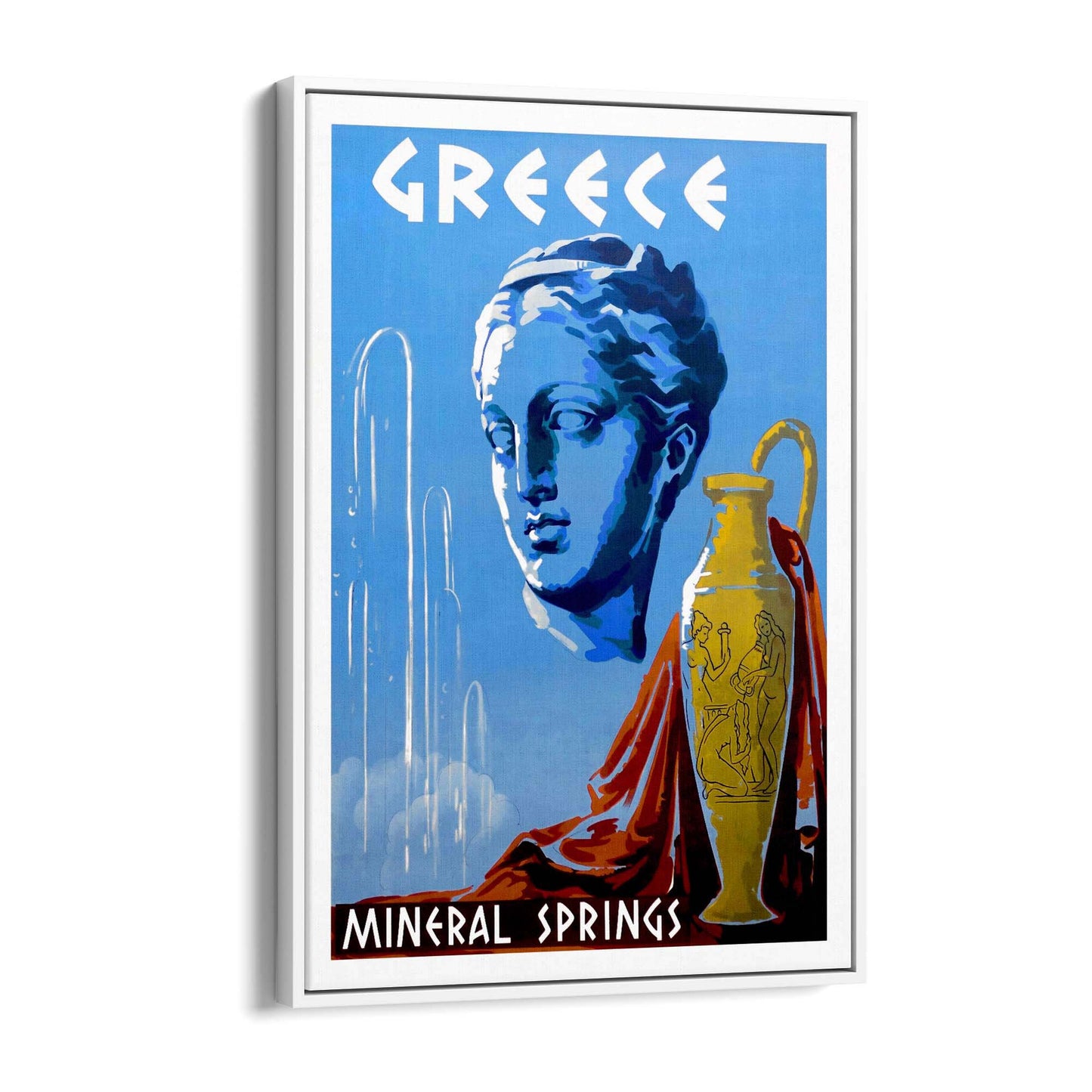 Mineral Springs Greece Vintage Travel Advert Wall Art - The Affordable Art Company