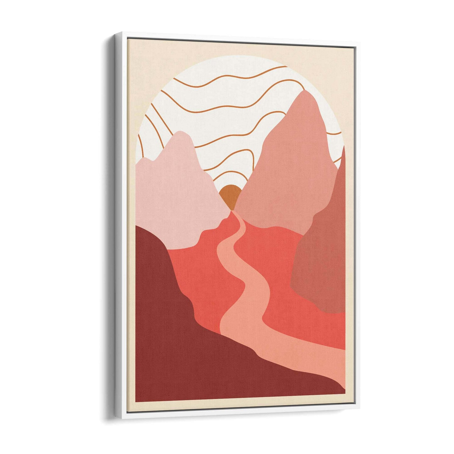 Twilight Mountain Pastel & Pink Landscape Wall Art - The Affordable Art Company