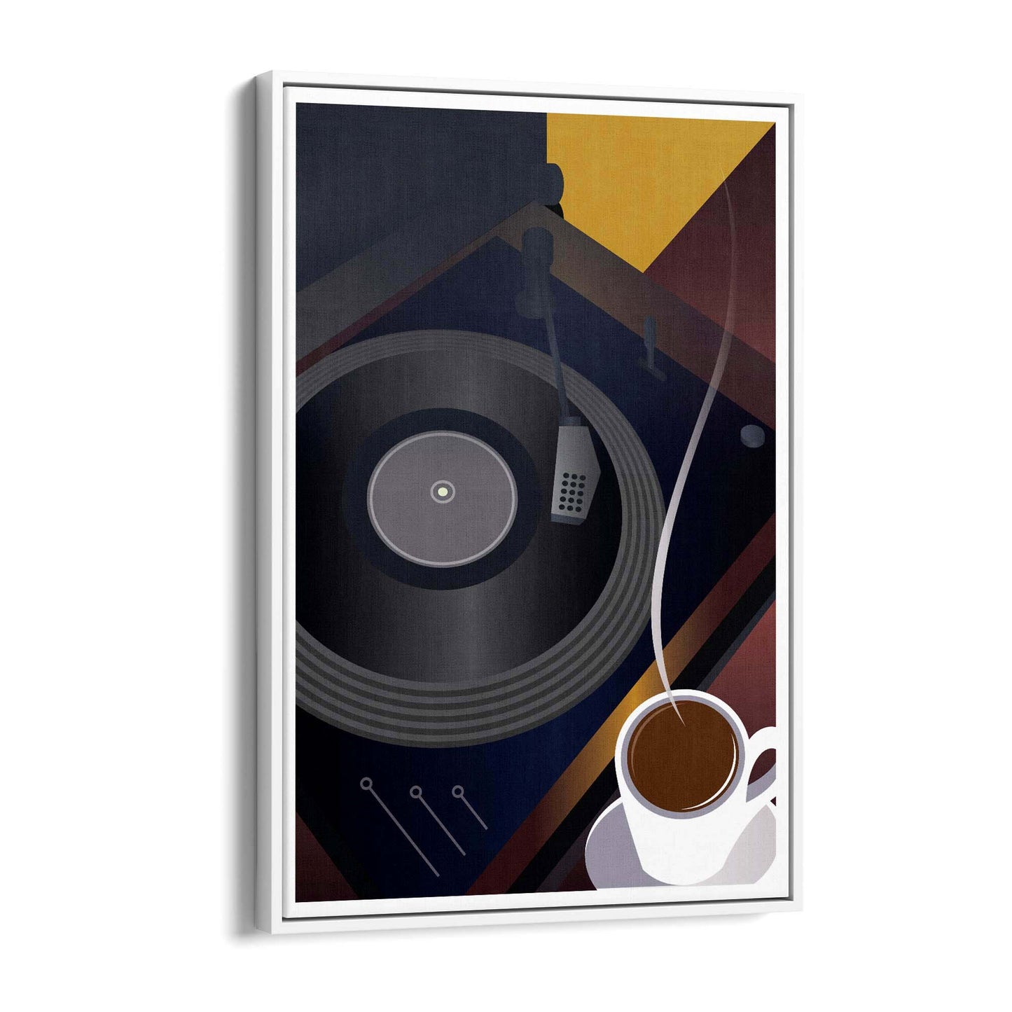 Art Deco Record Player Vintage Retro Wall Art - The Affordable Art Company