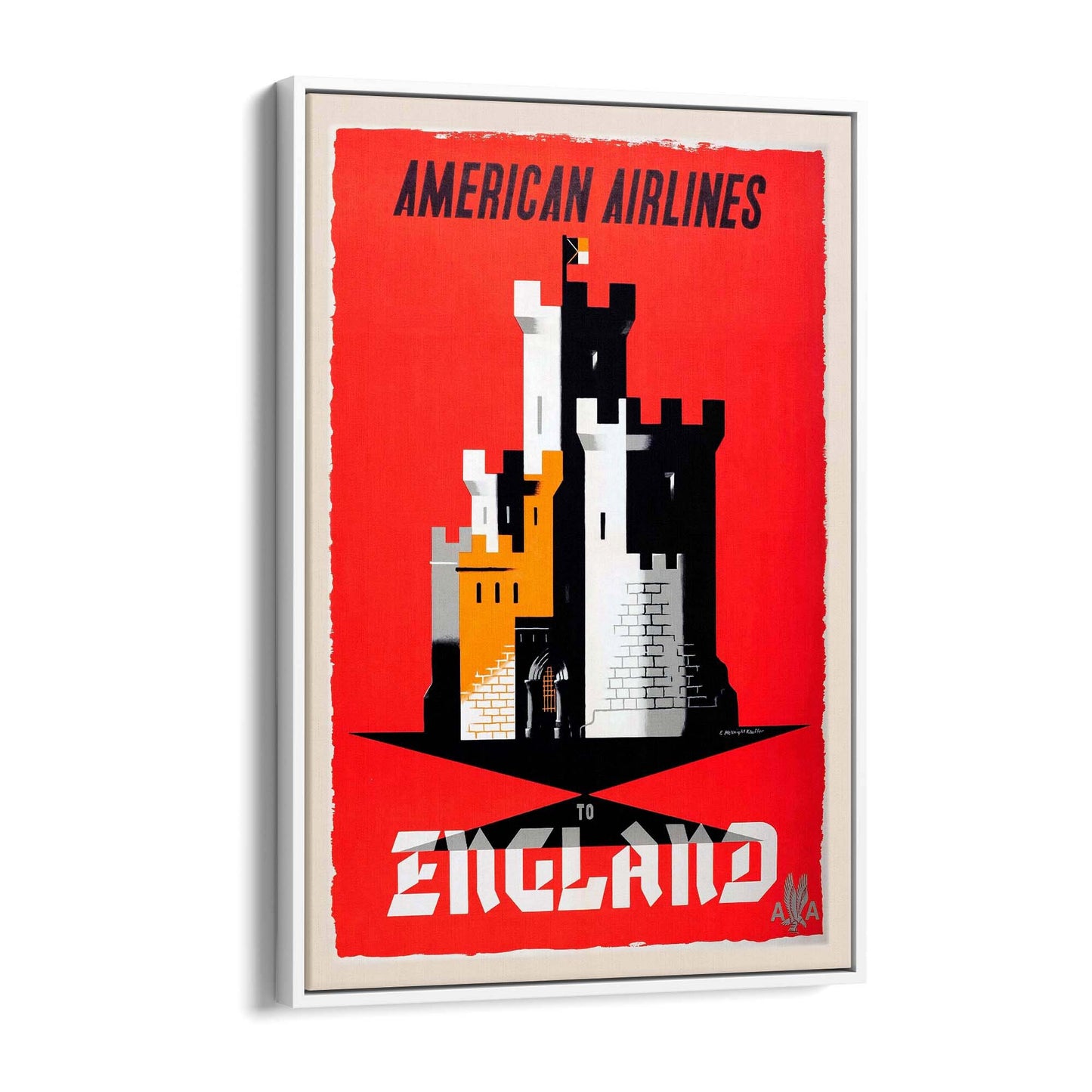 American Airlines - England Vintage Travel Wall Art - The Affordable Art Company