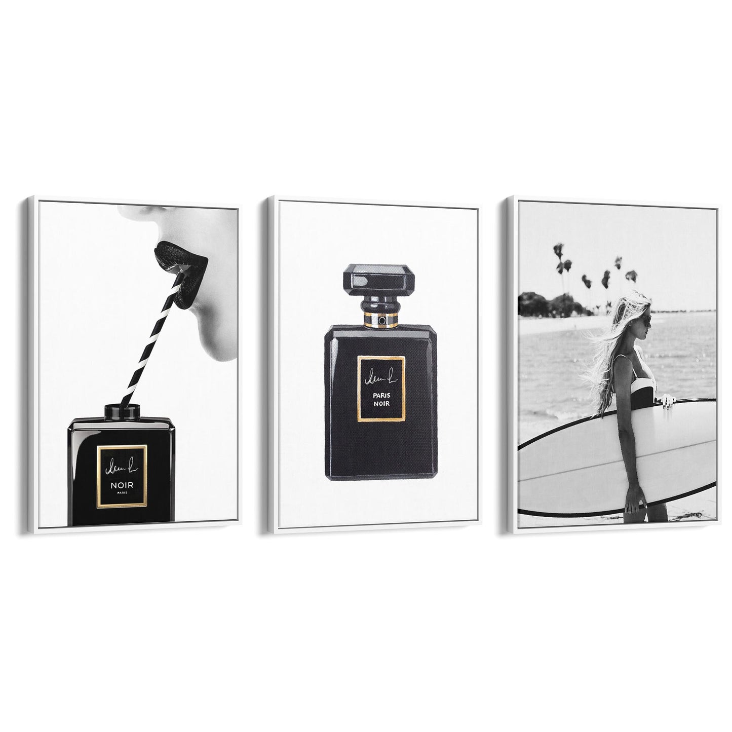 Set of Black and White Fashion Bedroom Wall Art - The Affordable Art Company