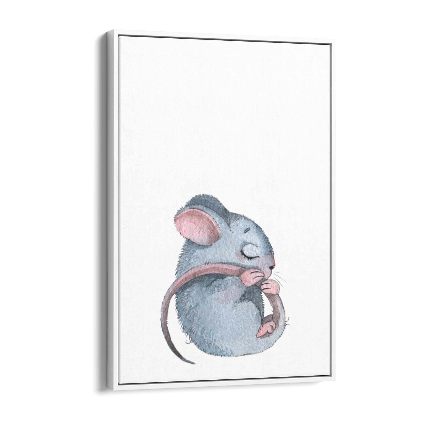 Sleeping Mouse Cartoon Animal Nursery Wall Art #1 - The Affordable Art Company