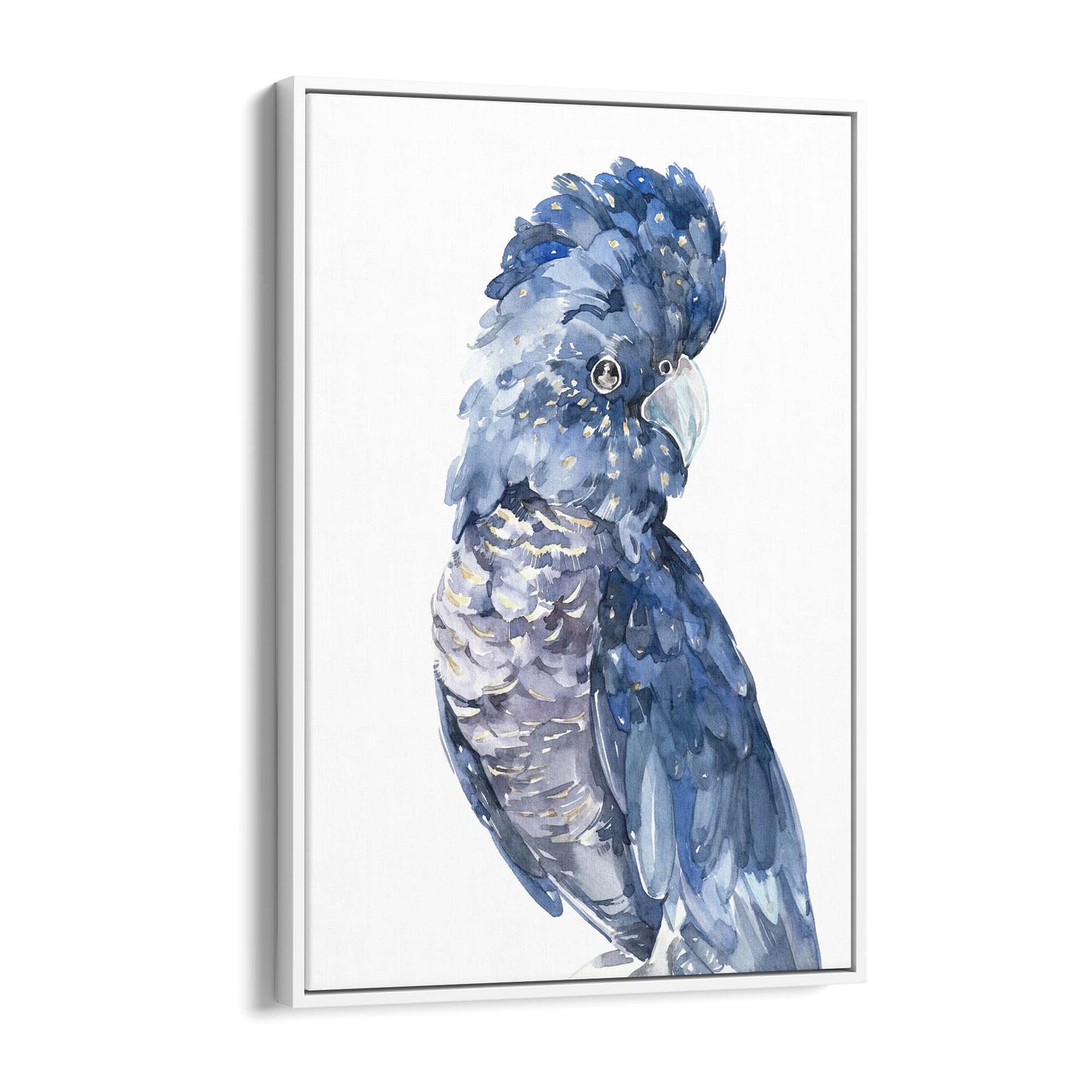 Blue Cockatoo Watercolour Painting Bird Wall Art #1 - The Affordable Art Company