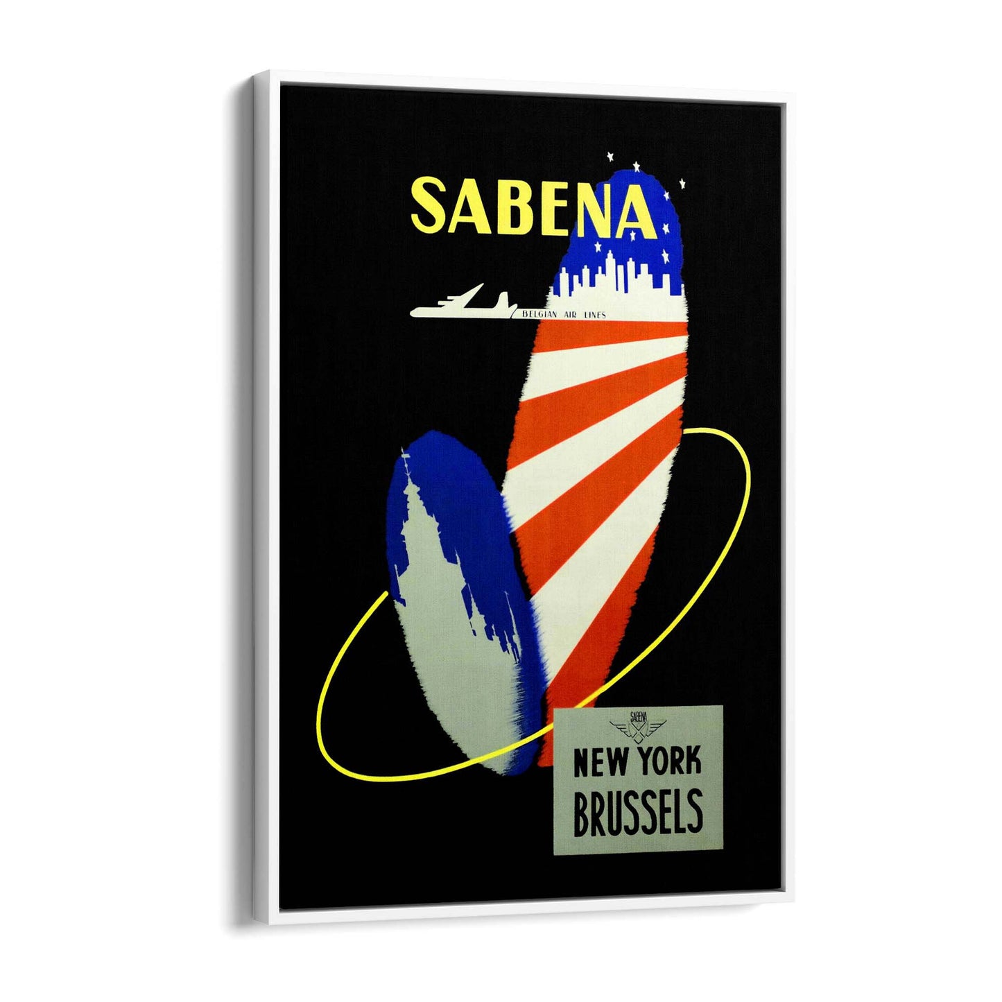 New York by Sabena Airlines Vintage Travel Advert Wall Art - The Affordable Art Company