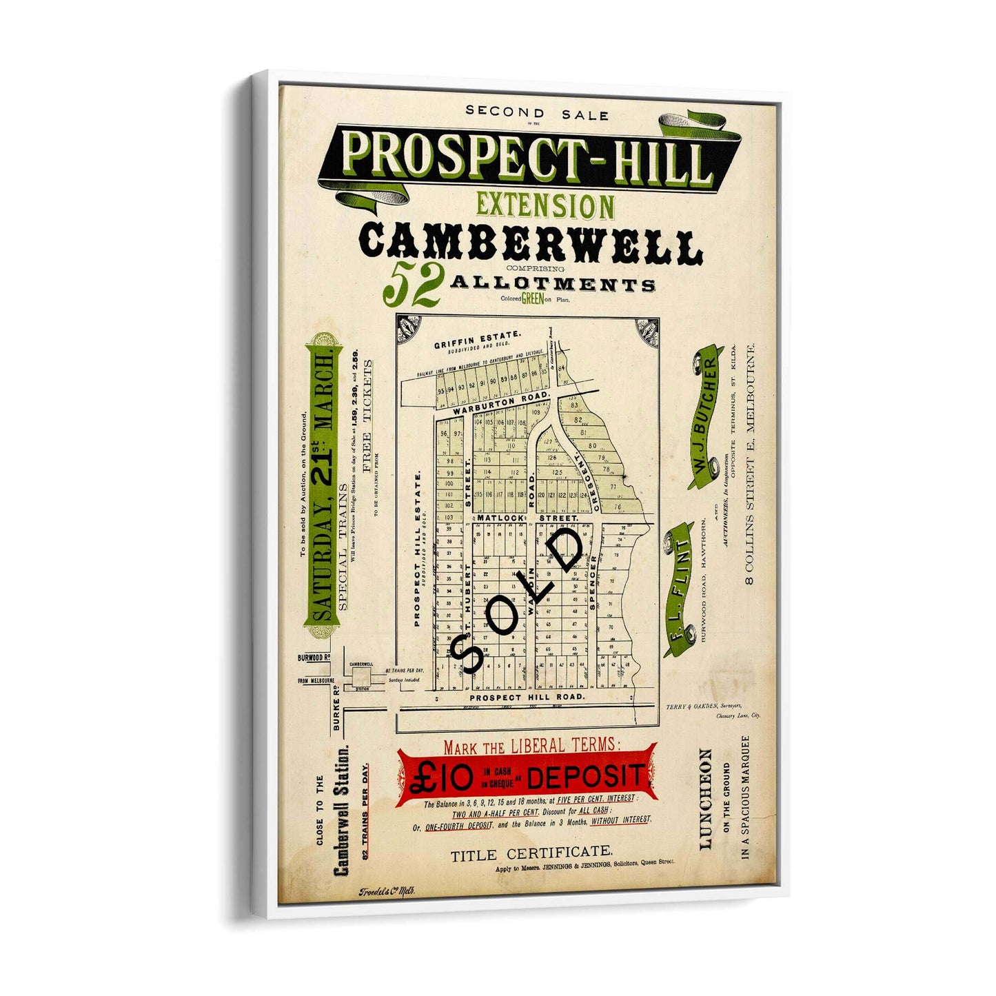 Camberwell Melbourne Vintage Real Estate Ad Art #2 - The Affordable Art Company