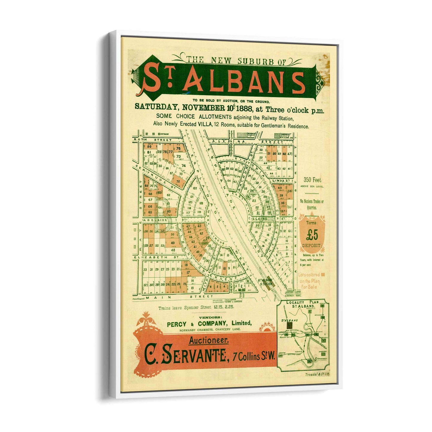 St Albans Melbourne Vintage Real Estate Advert Art #1 - The Affordable Art Company