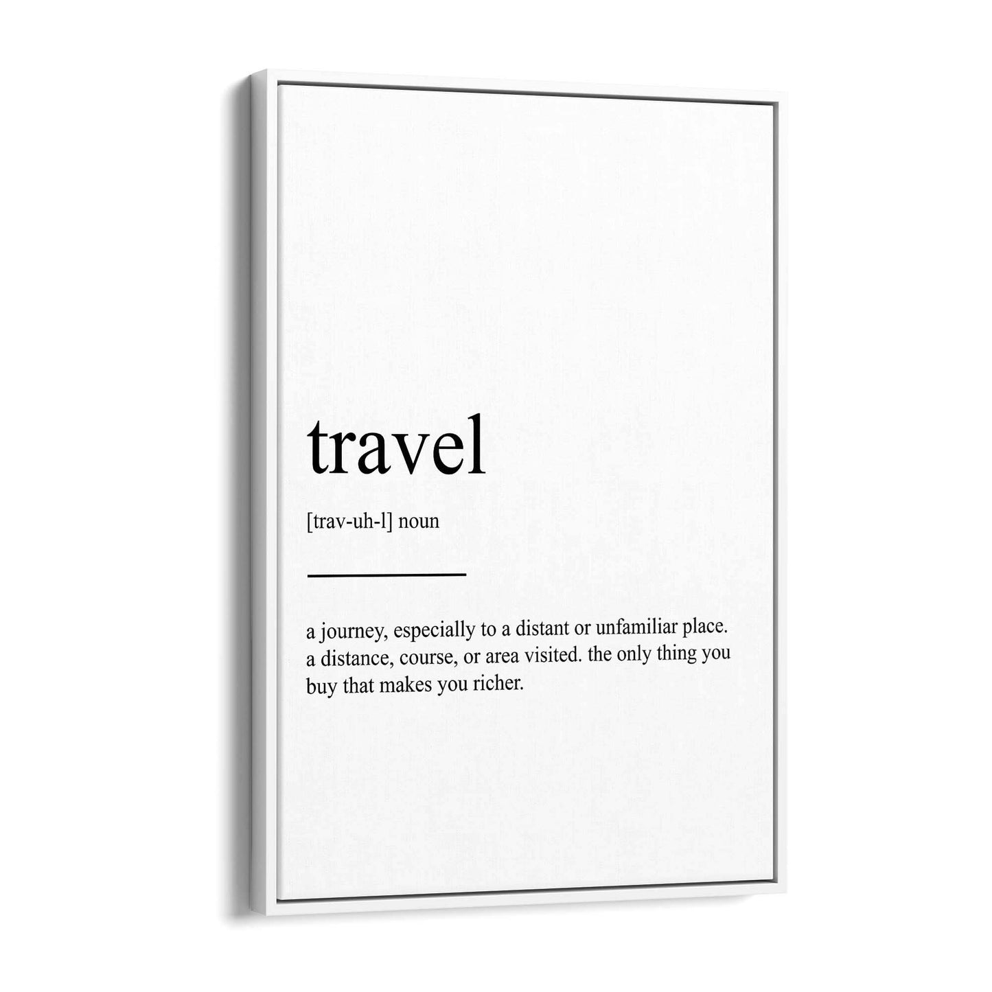 Travel Definition Inspirational Quote Wall Art - The Affordable Art Company