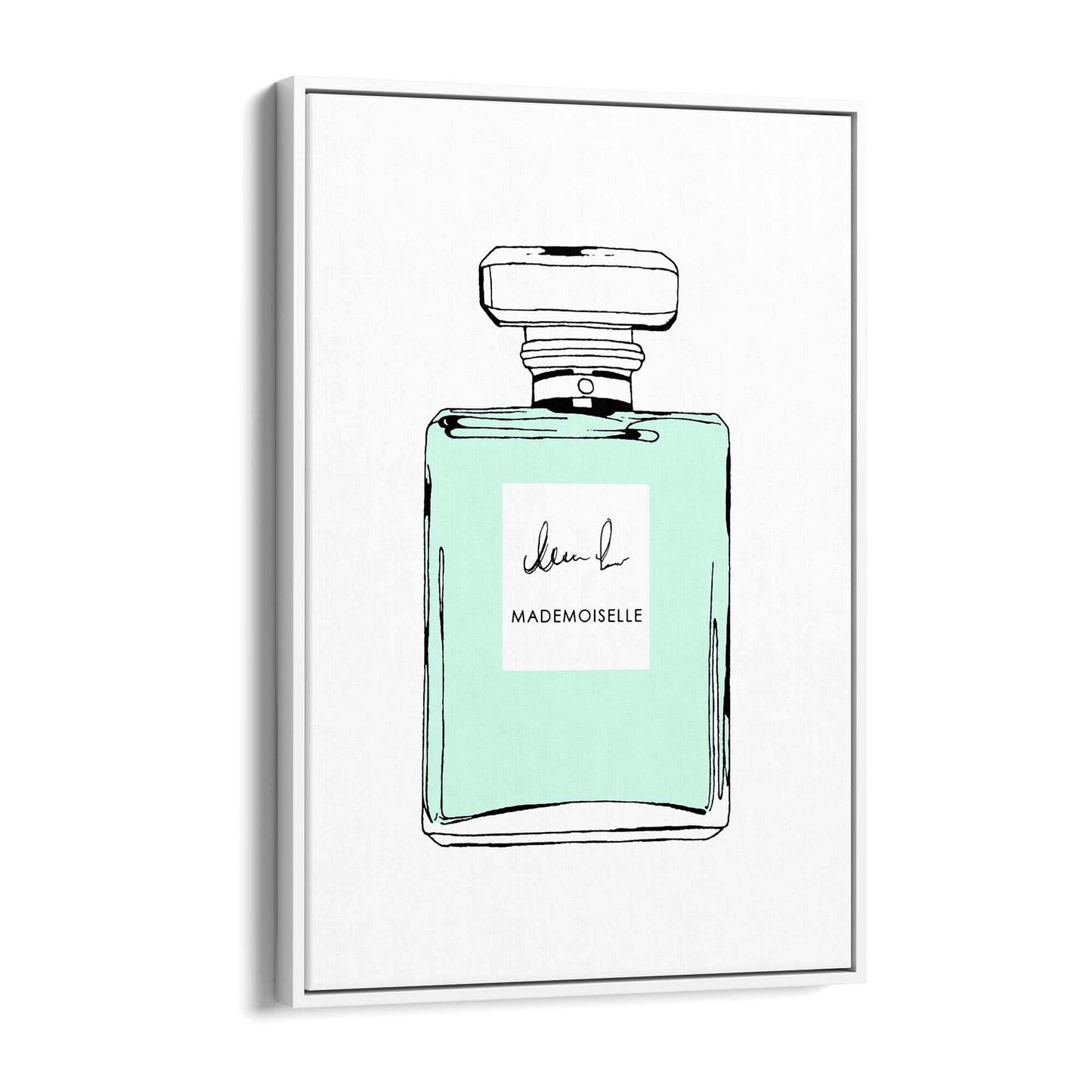 Green Minimal Perfume Bottle Fashion Wall Art - The Affordable Art Company