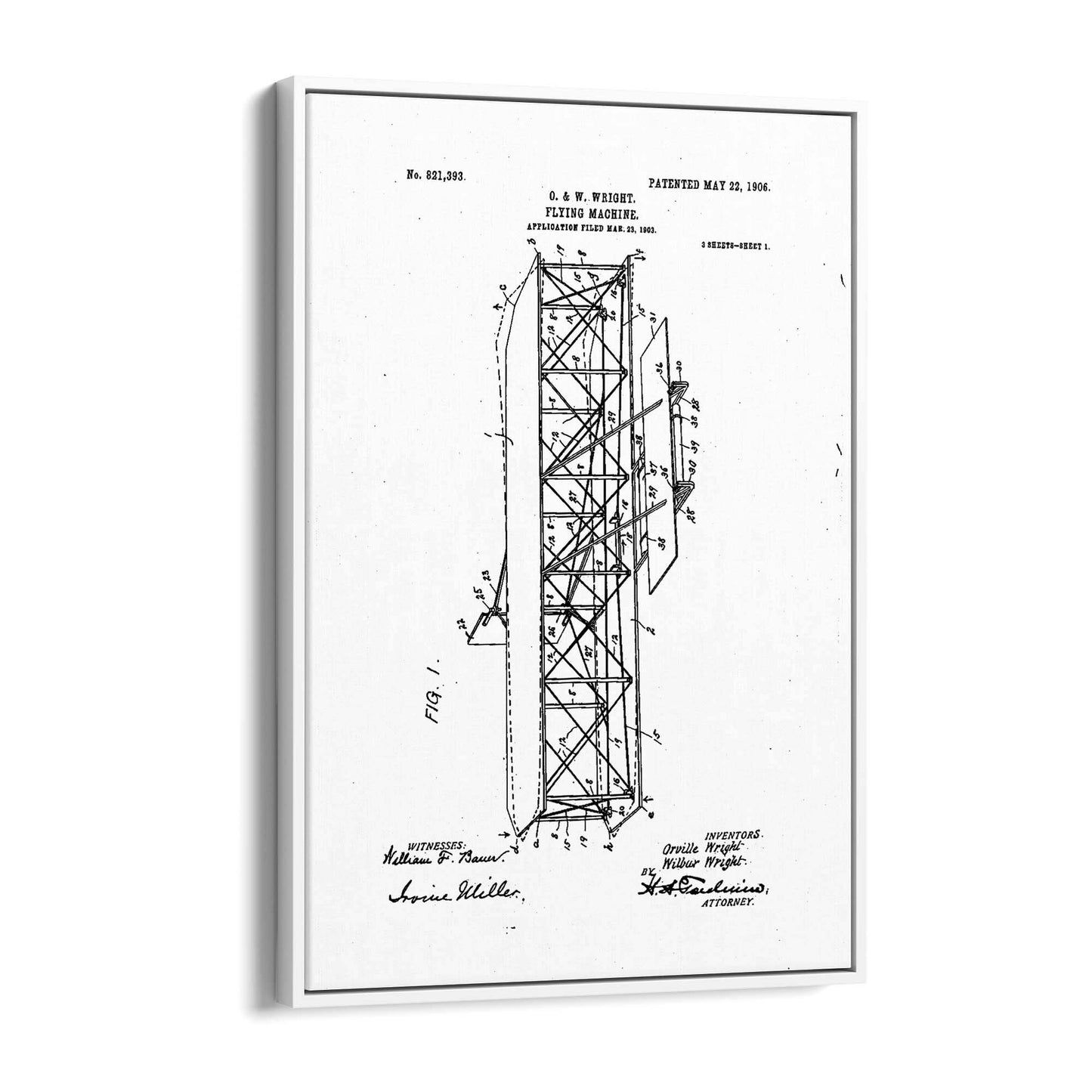 Airplane Patent Vintage Minimal Man Cave Wall Art #9 - The Affordable Art Company