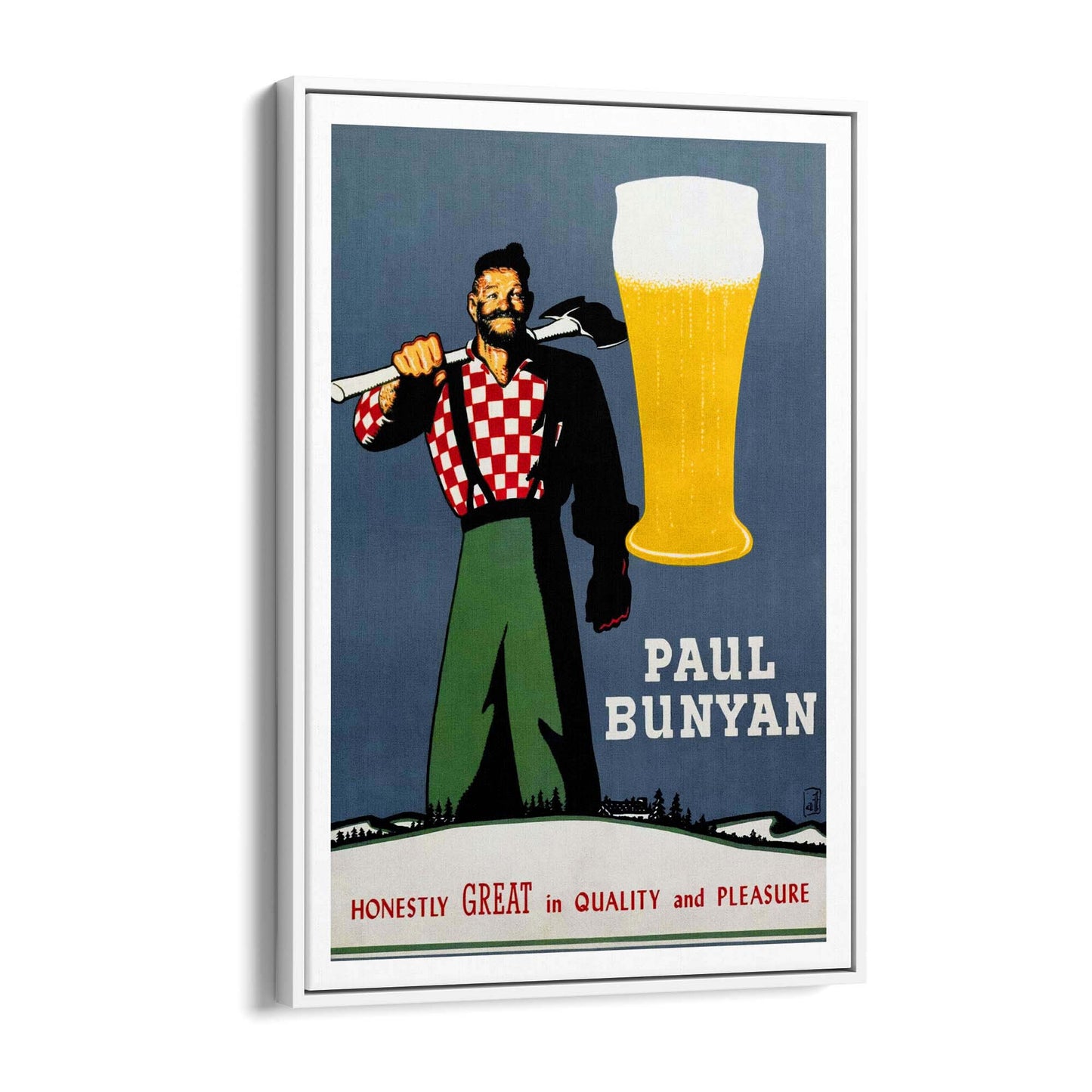 Paul Bunyan Vintage Beer Advert Wall Art - The Affordable Art Company