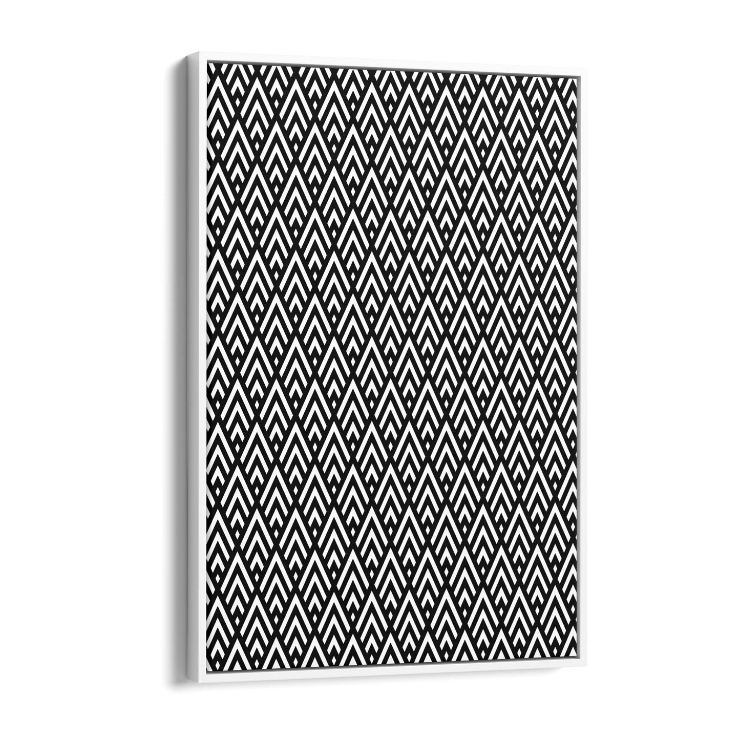 Geometric Pattern Abstract Black & White Wall Art #1 - The Affordable Art Company