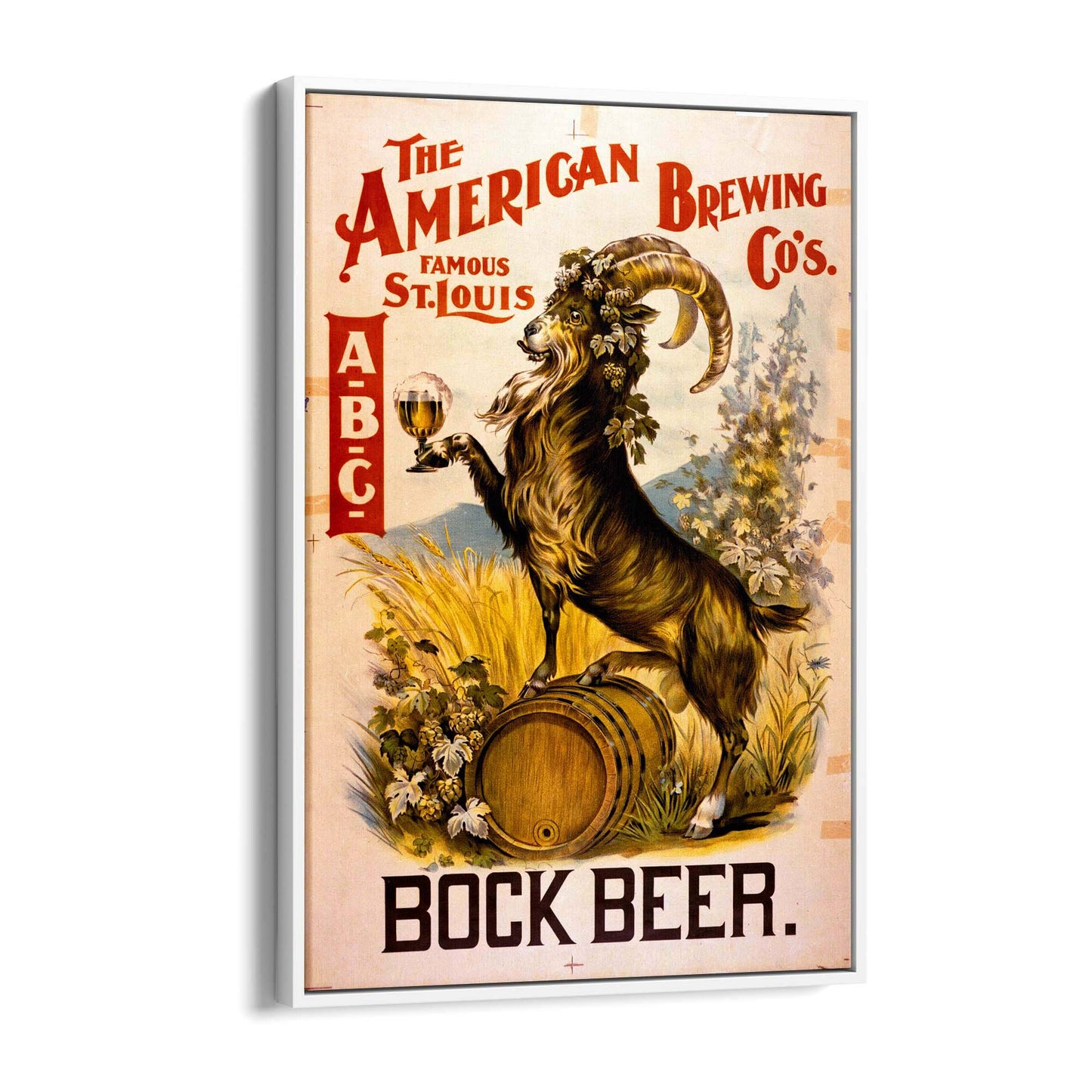 American Bock Beer Vintage Man Cave Wall Art - The Affordable Art Company