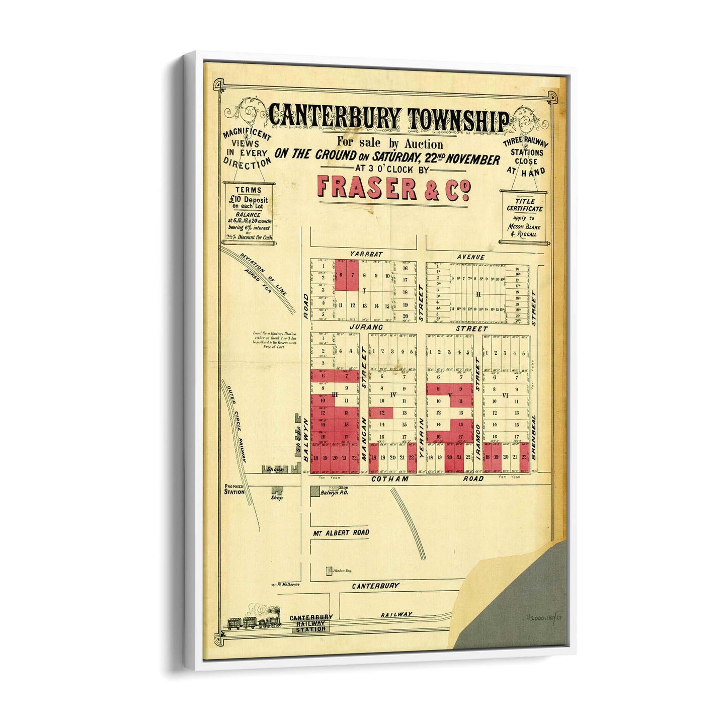 Canterbury Melborune Vintage Real Estate Advert Art #1 - The Affordable Art Company