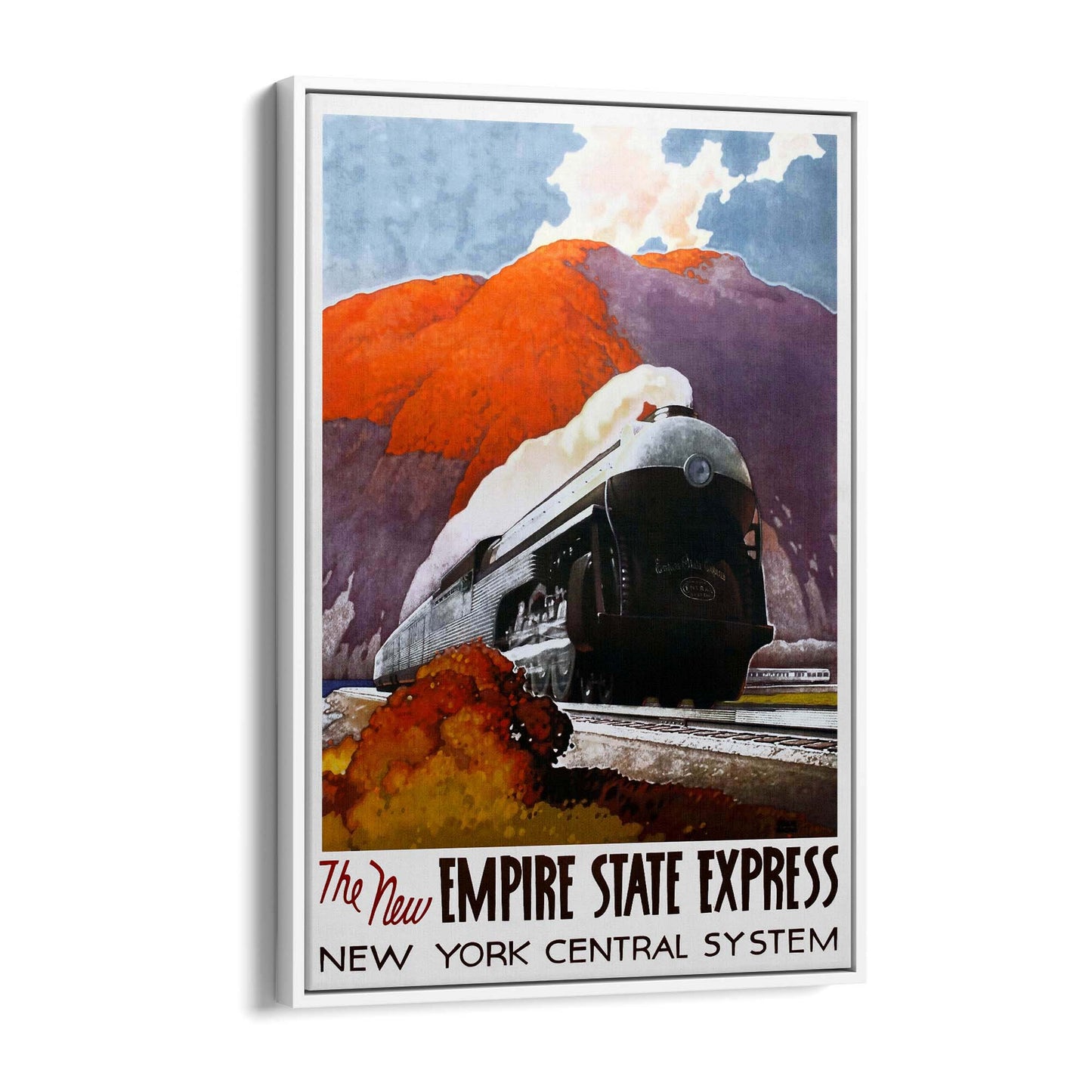 New York Empire State Express Vintage Travel Advert Wall Art - The Affordable Art Company