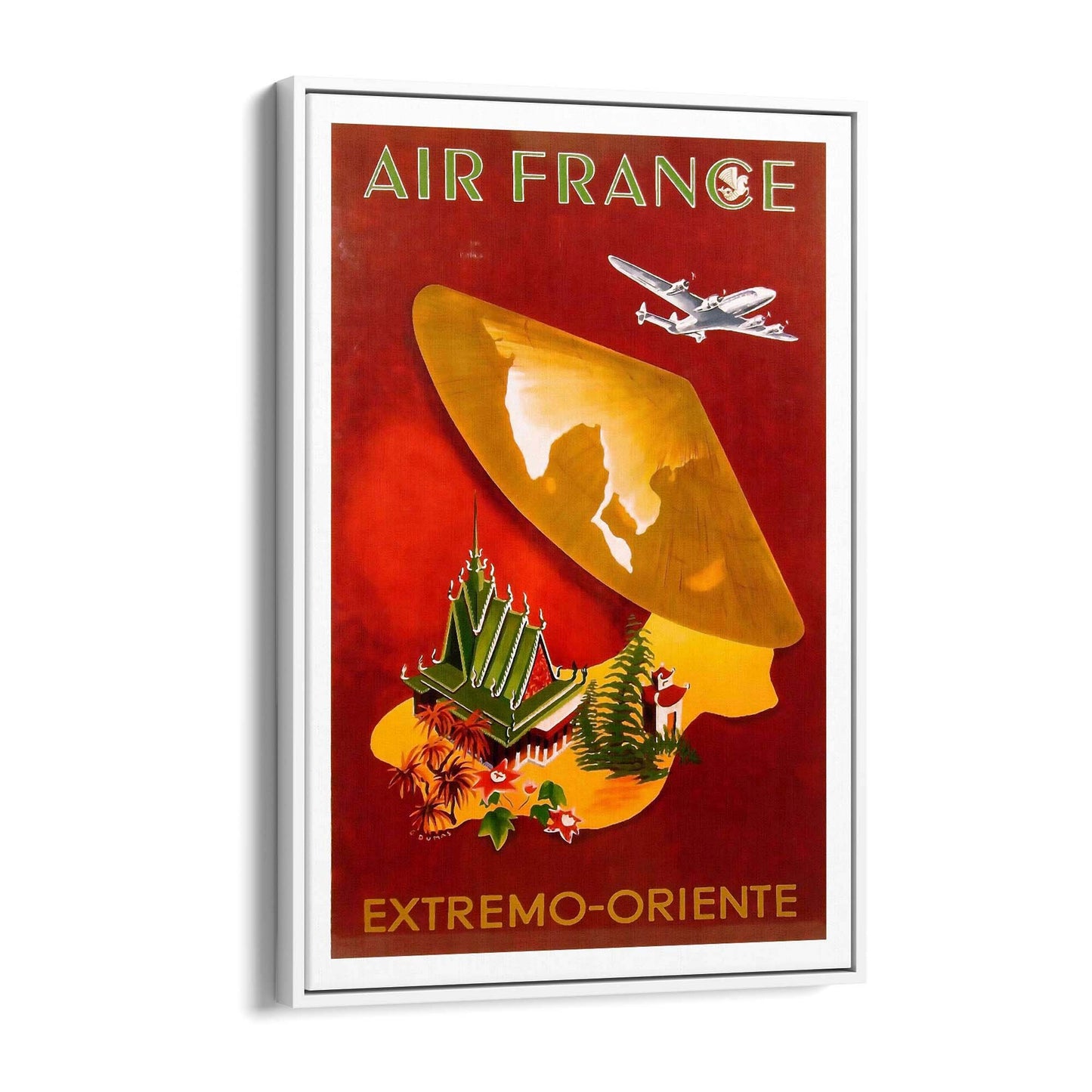 China by Air France Vintage Travel Advert Wall Art - The Affordable Art Company
