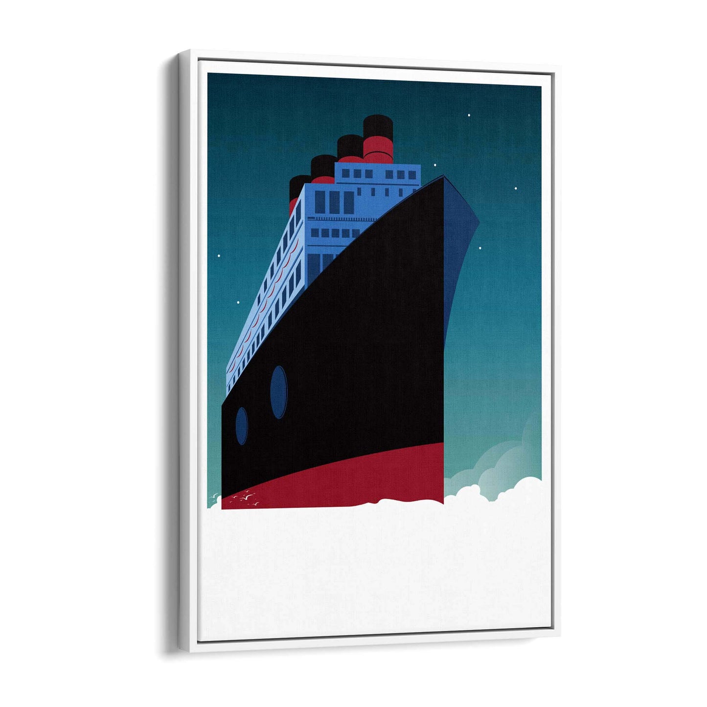 Retro Titanic Illustration Ship Wall Art - The Affordable Art Company