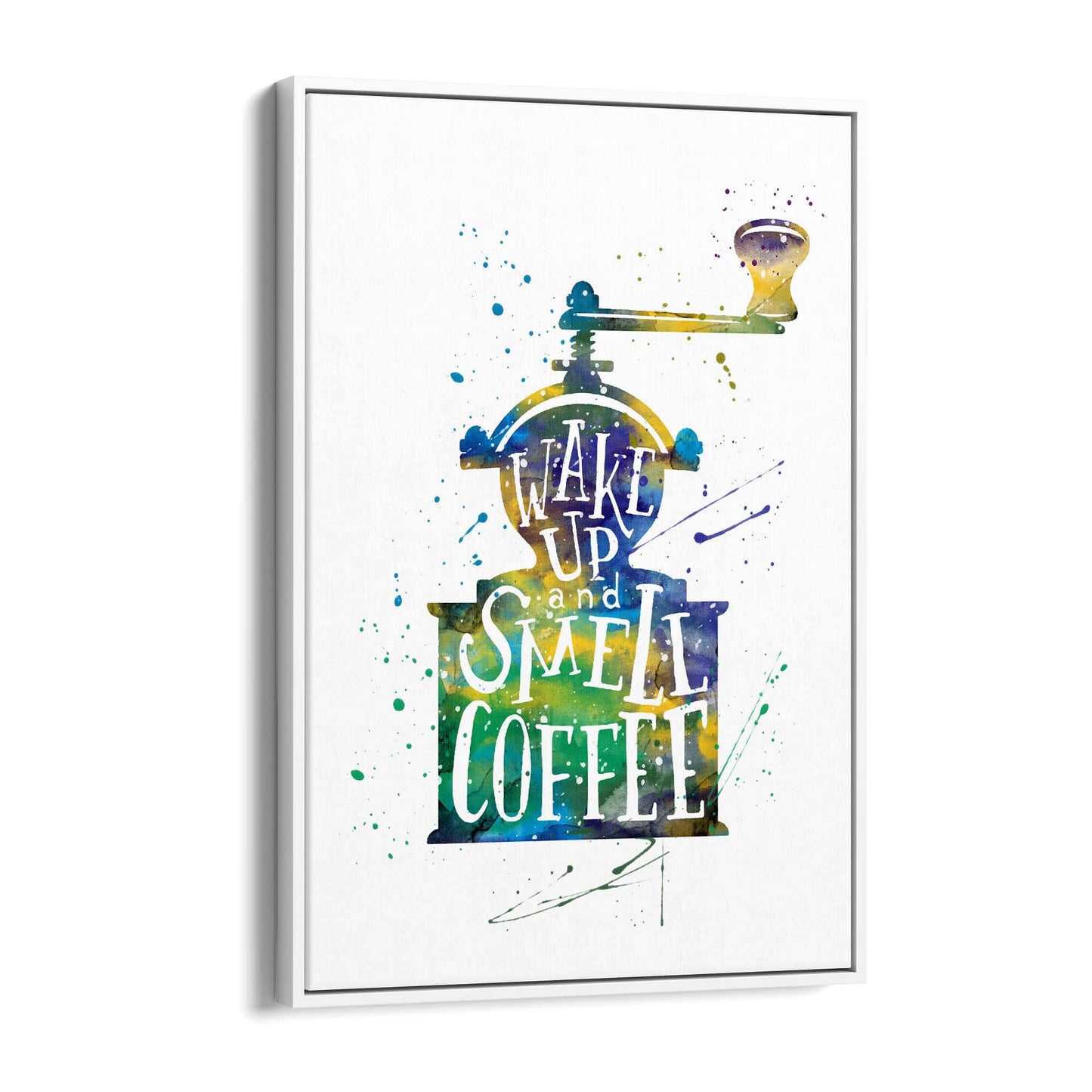 "Wake Up" Cafe Coffee Kitchen Morning Wall Art - The Affordable Art Company