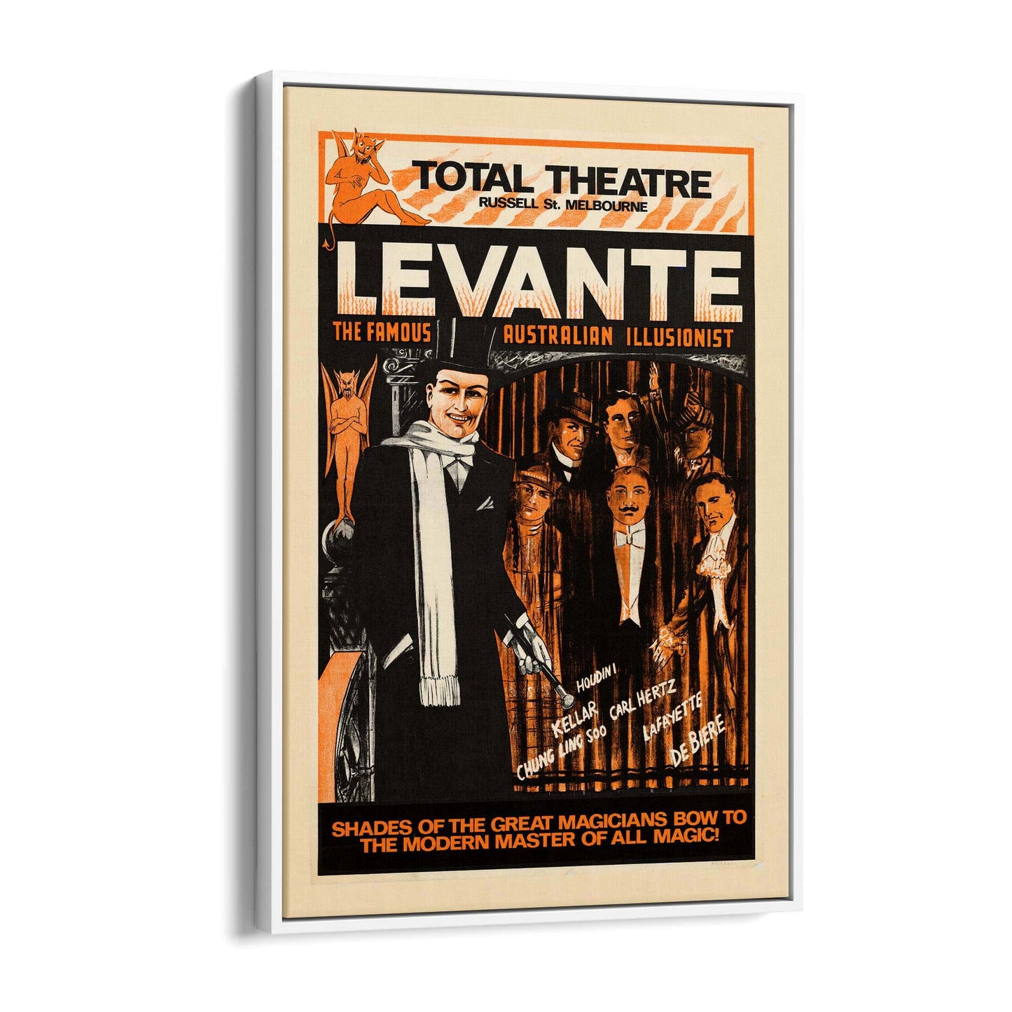 Levante Magician Melbourne Vintage Advert Wall Art - The Affordable Art Company