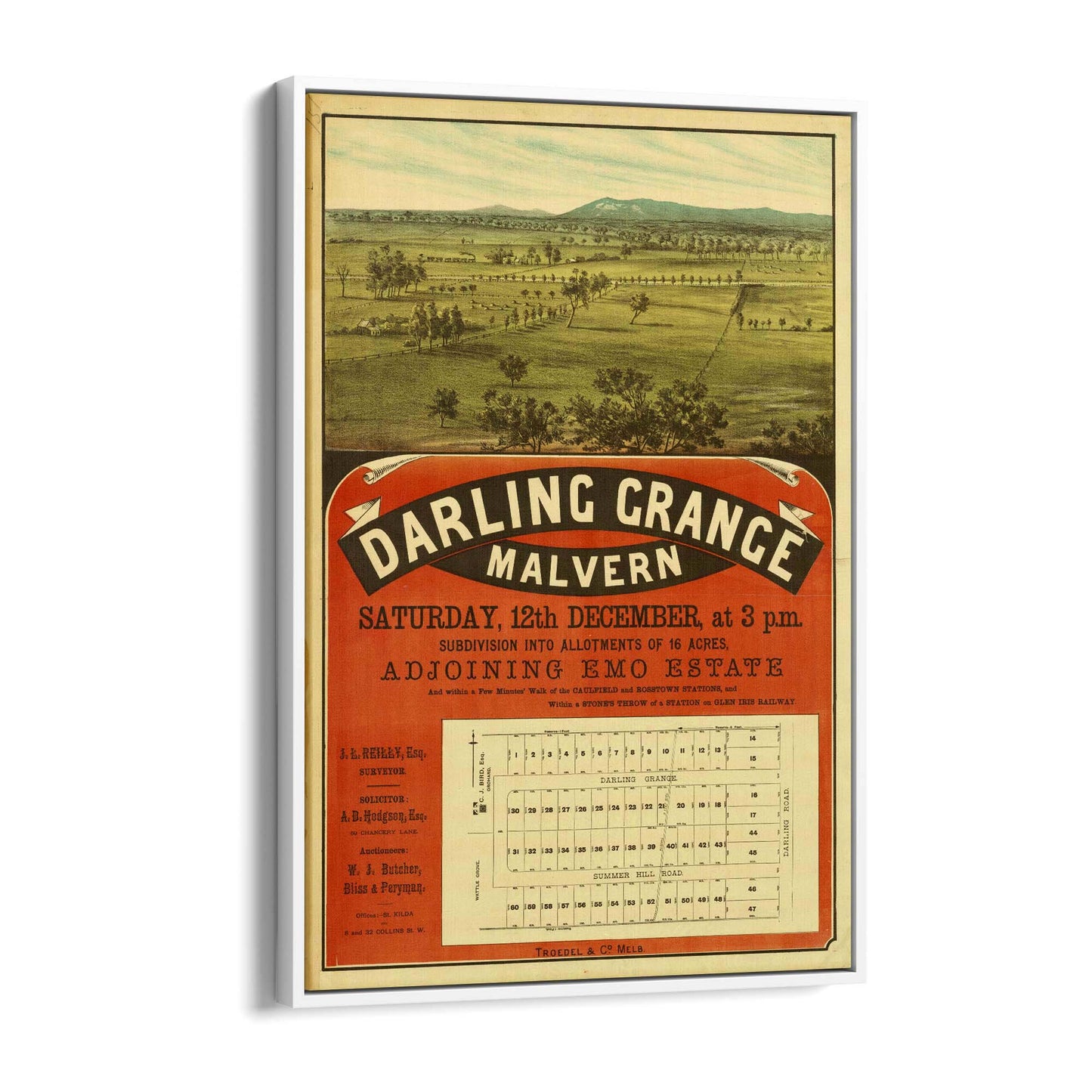 Malvern Melbourne Vintage Real Estate Advert Art #2 - The Affordable Art Company