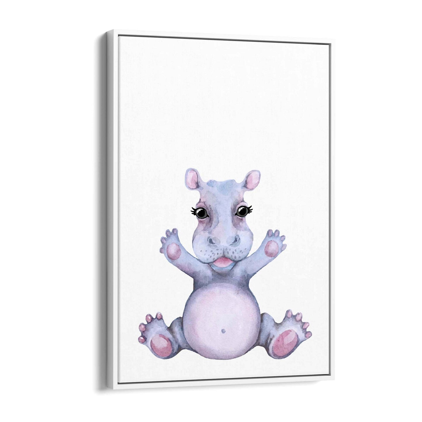 Cute Baby Hippo Nursery Animal Gift Wall Art #1 - The Affordable Art Company