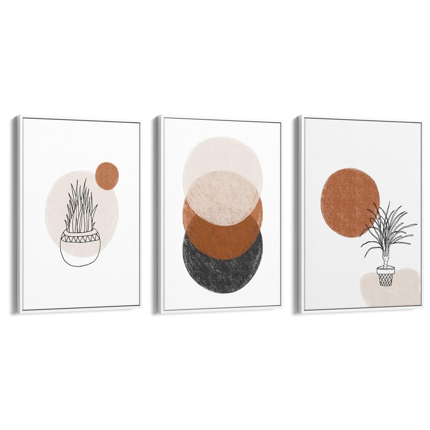 Set of Minimal Plant Abstract Hallway Wall Art #2 - The Affordable Art Company